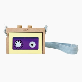 kiko  & gg* Kiko  Mini Tape Recorder Yellow Wooden Toy