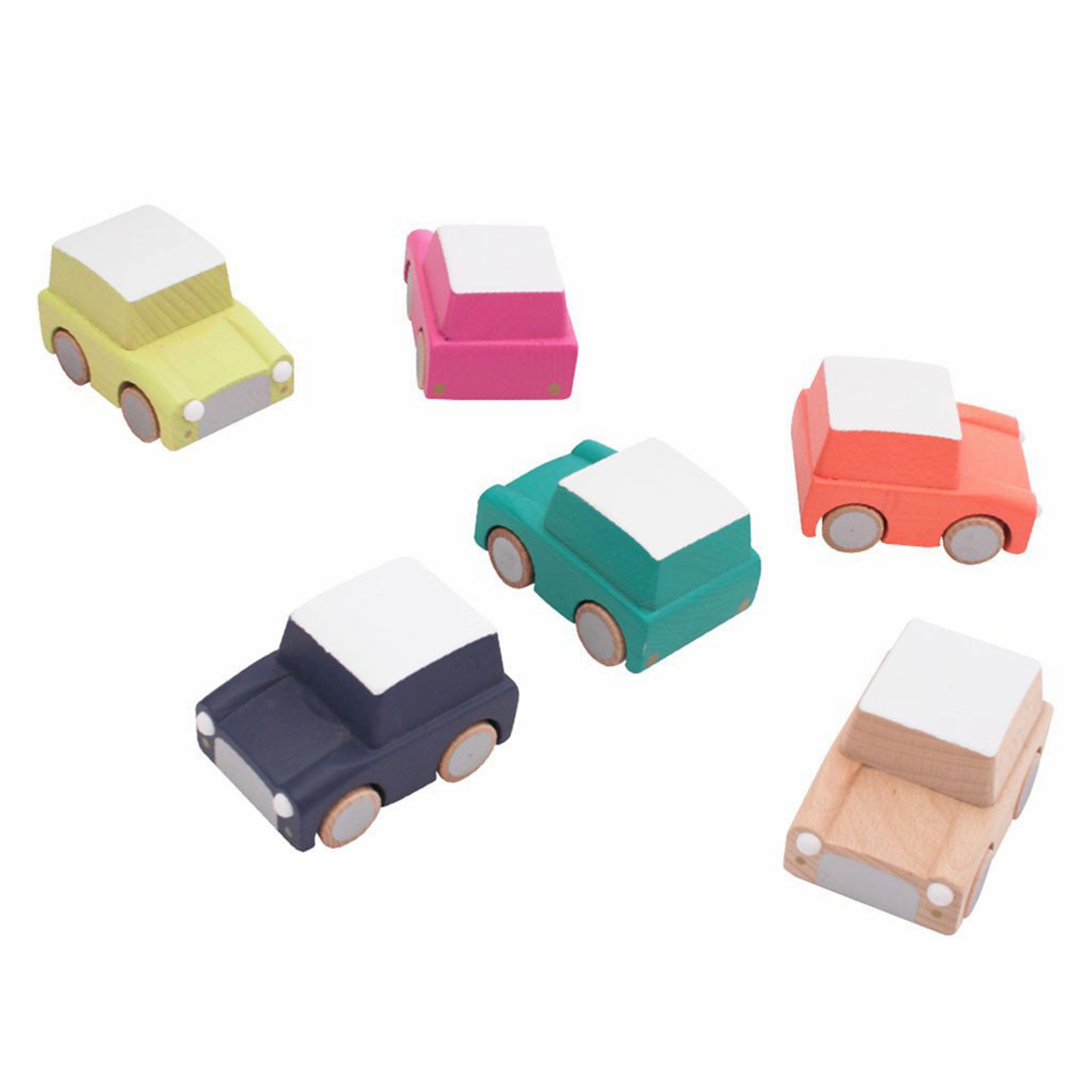 kiko  & gg* Kuruma Classic Wooden Wind Up Car Orange