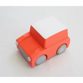 kiko  & gg* Kuruma Classic Wooden Wind Up Car Orange