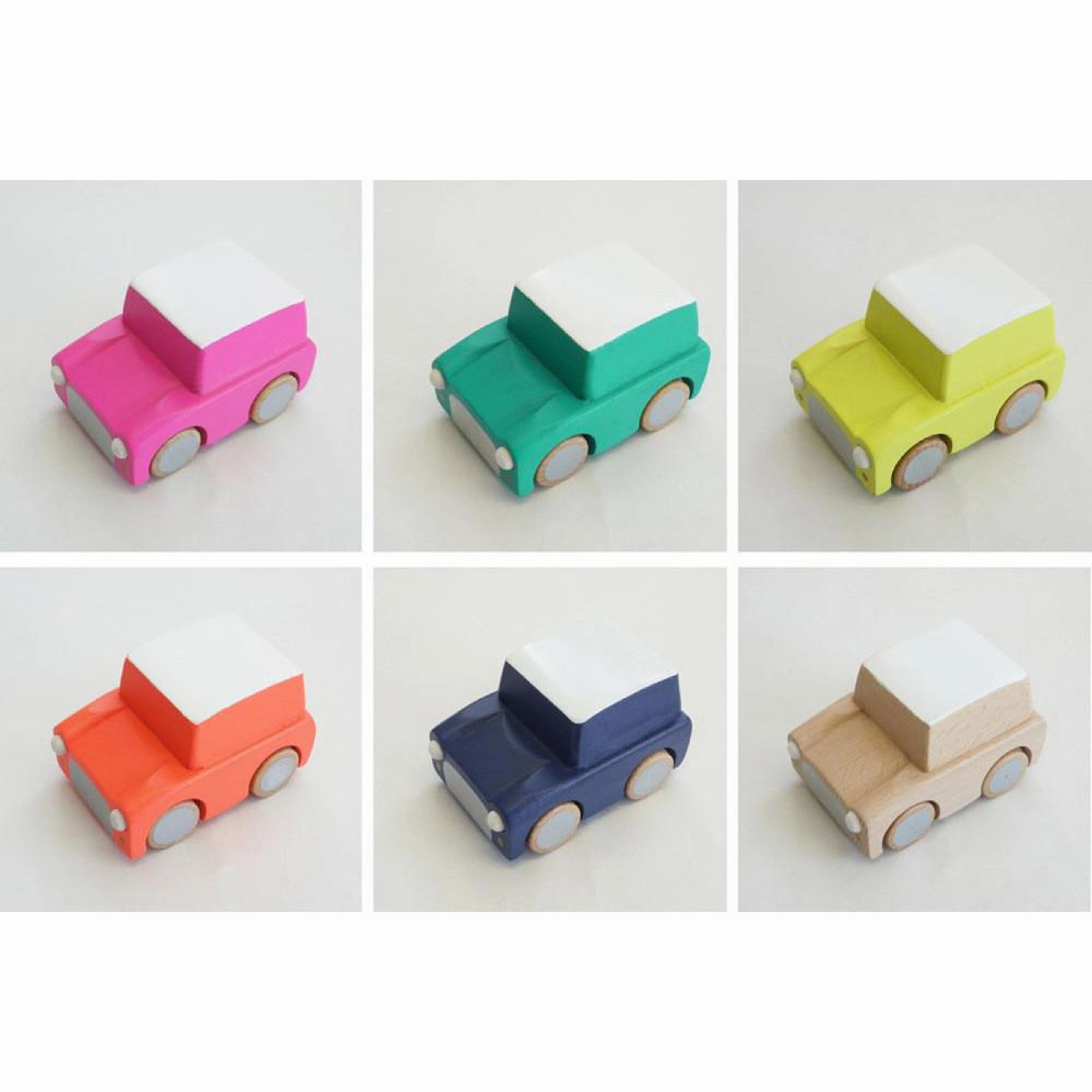 kiko  & gg* Kuruma Classic Wooden Wind Up Car Orange