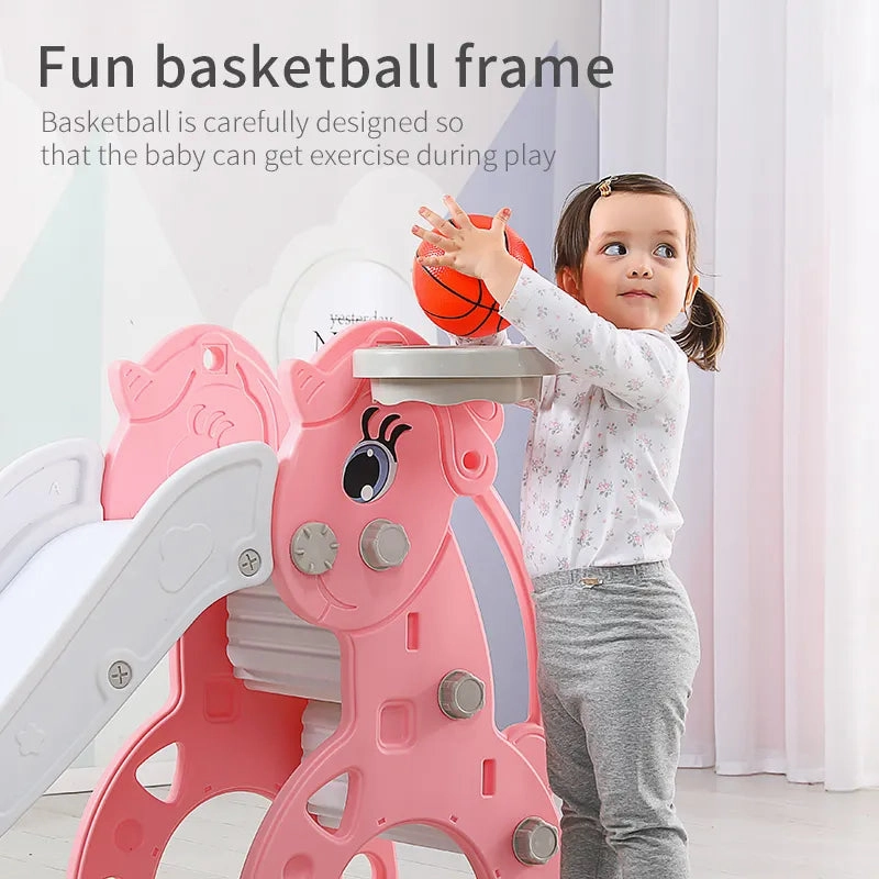 Kindergarten Children Indoor Cartoon Toy Plastic Indoor Slide play game plastic, multi colour , Playground Equipment Sports Toys , Children's bedroom small slide