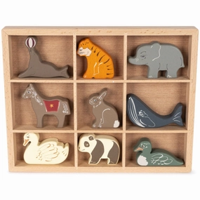 Konges Sl?jd Multi Wooden Mini Animals Fsc