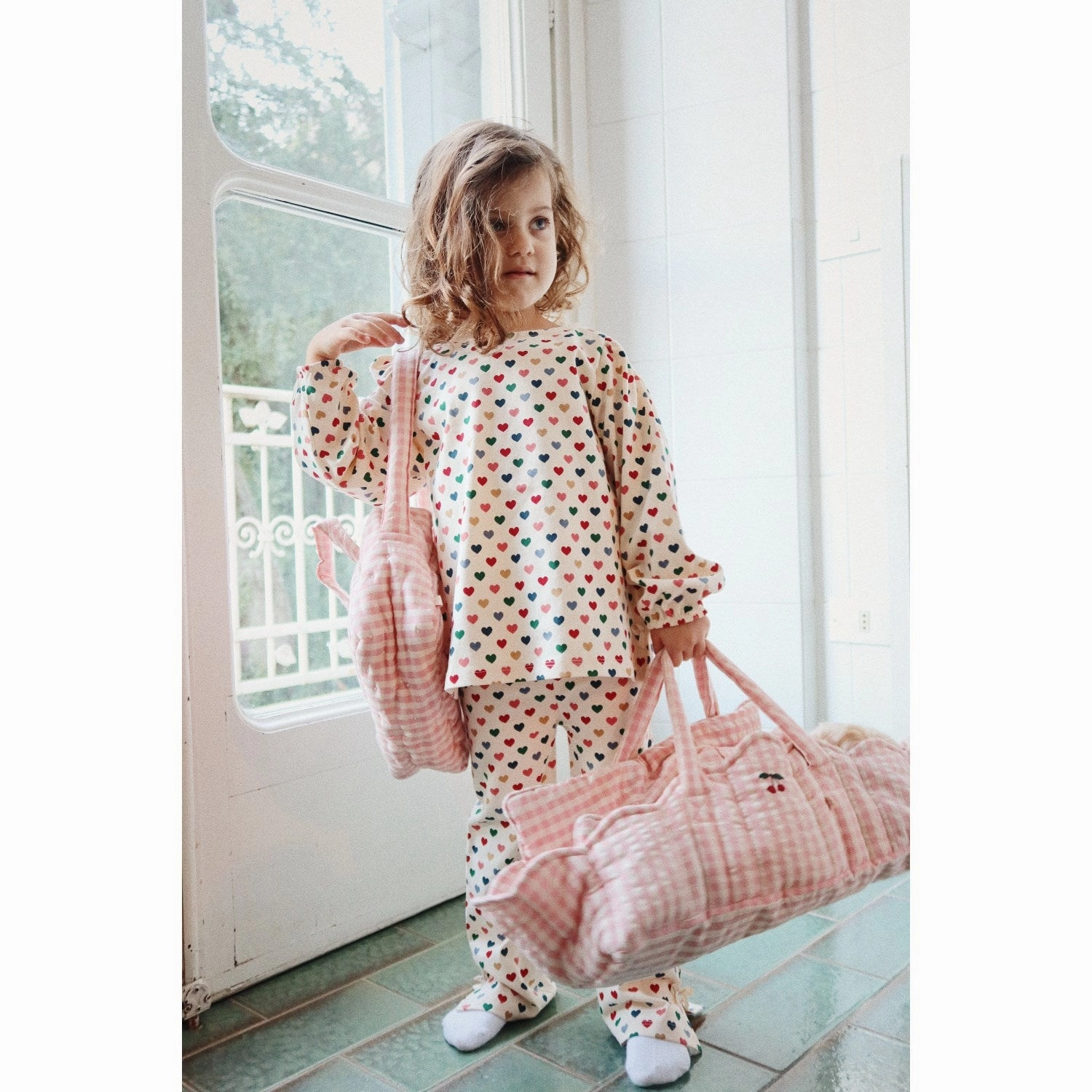 Konges Sl?jd Powder Pink Check Doll Lift