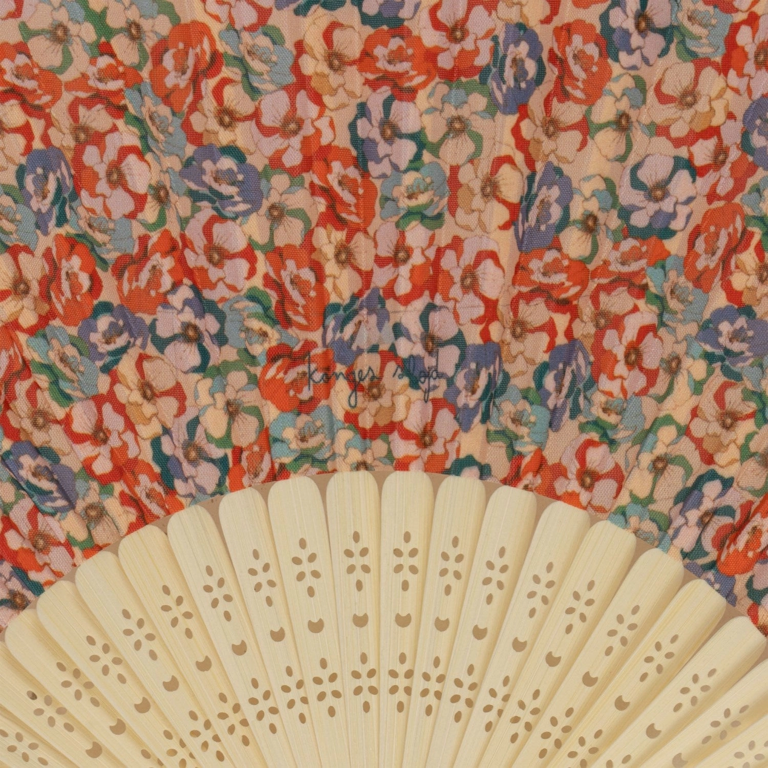 Konges Sl?jd Red Blue Flower Fan