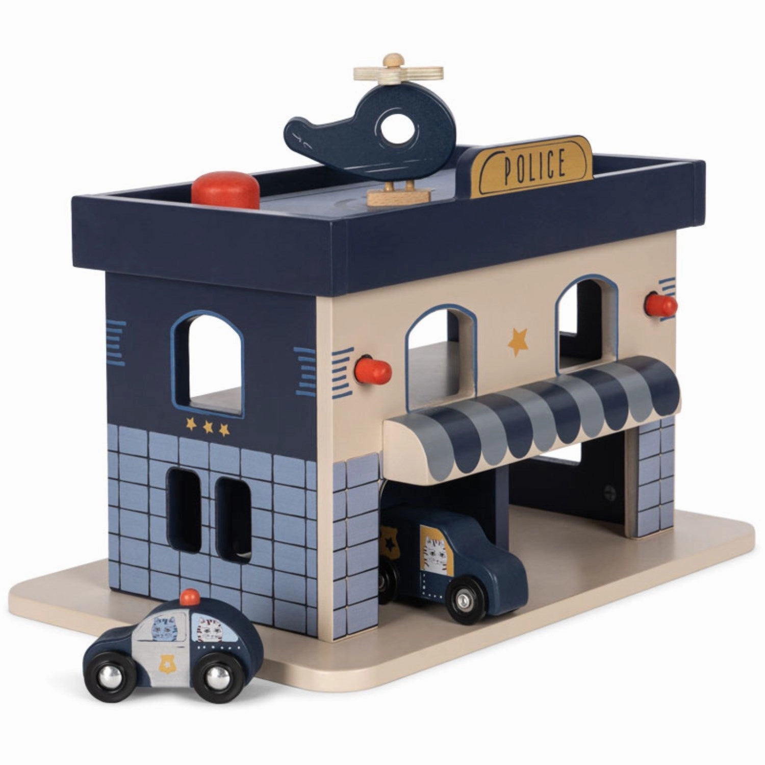 Konges Sljd Blue Multi Wooden Police Station Fsc