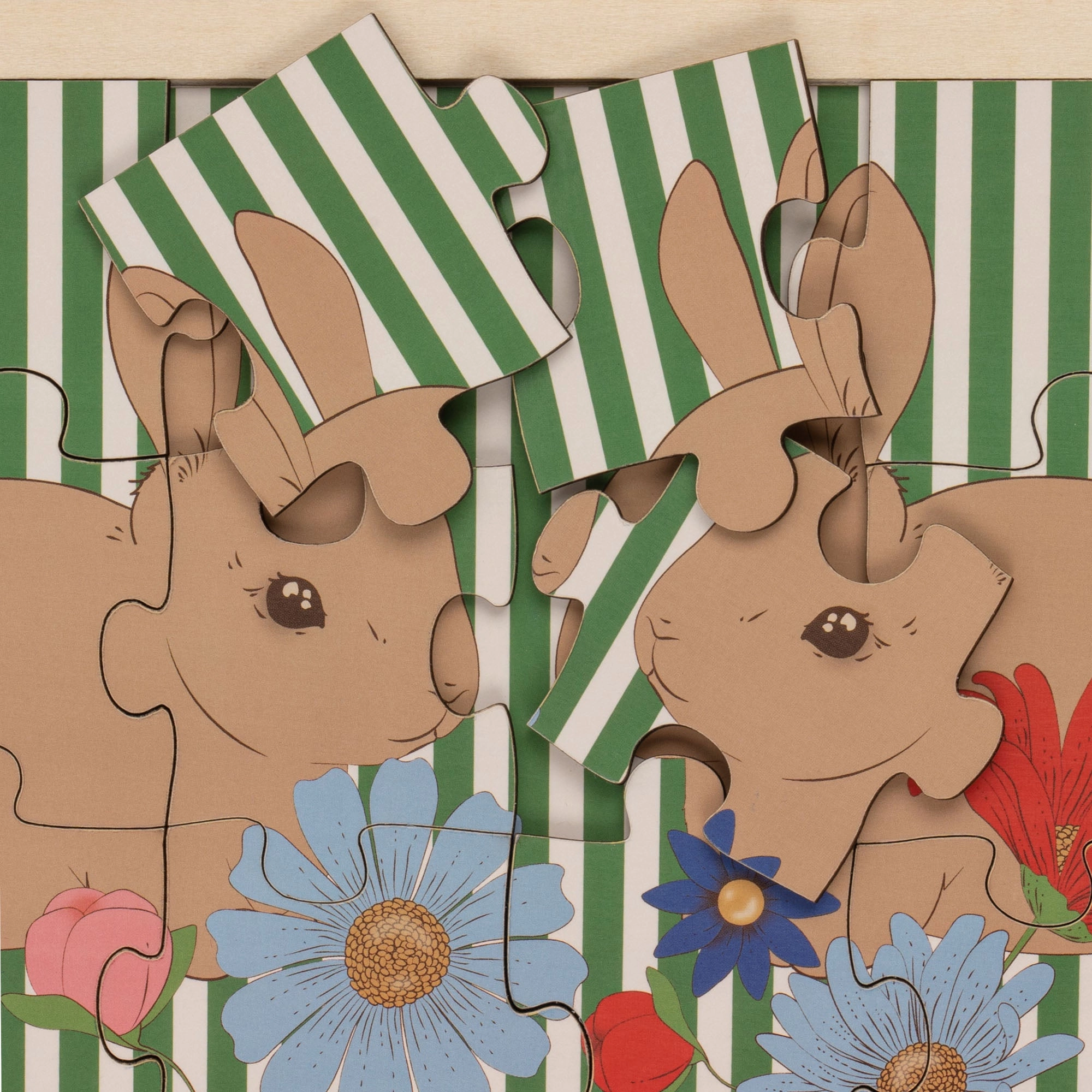 Konges Sljd Wooden Bunny Puzzle 24 pcs FSC Bunny Tokki