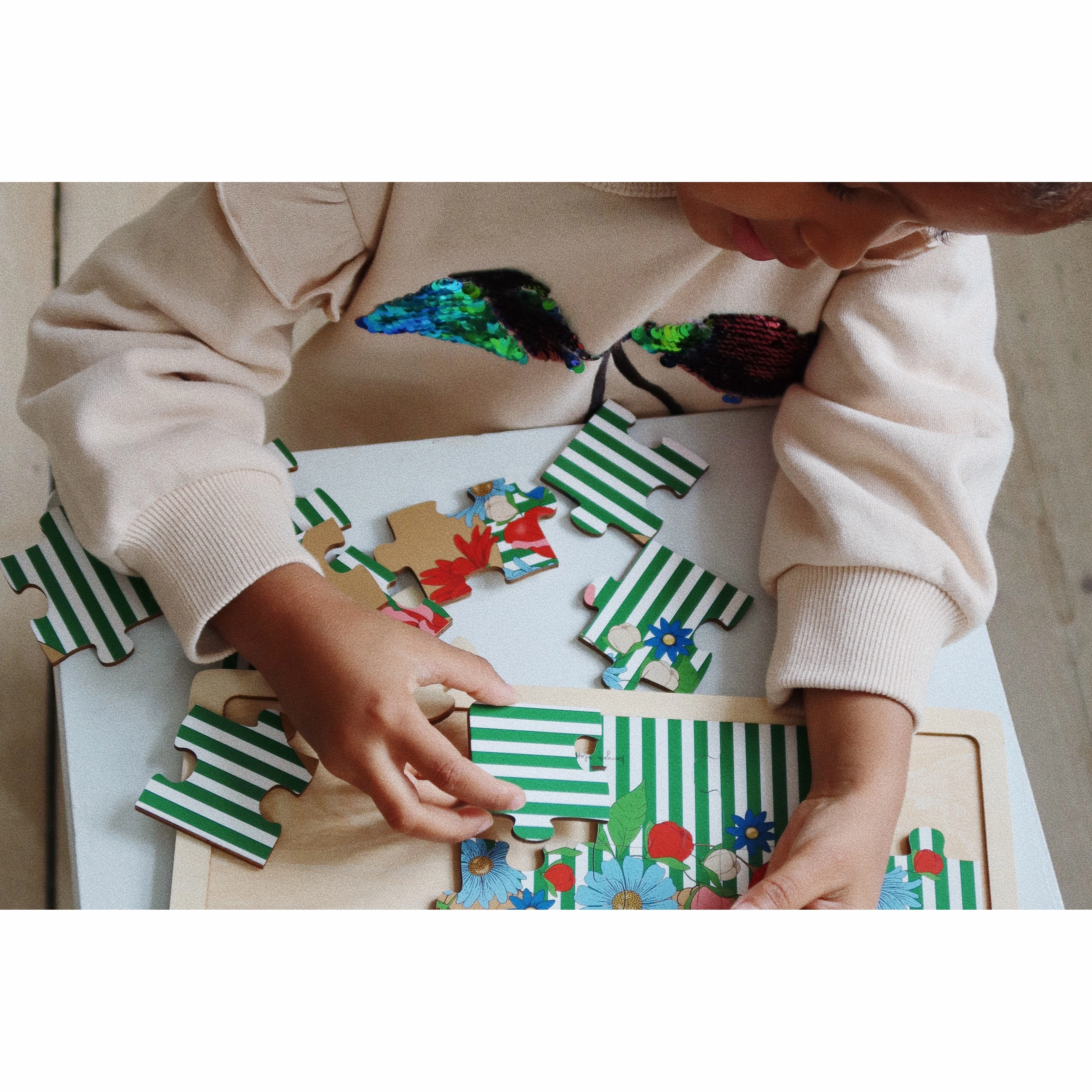 Konges Sljd Wooden Bunny Puzzle 24 pcs FSC Bunny Tokki