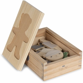 Konges Sljd Wooden Teddy Dress-Up Puzzle Blue