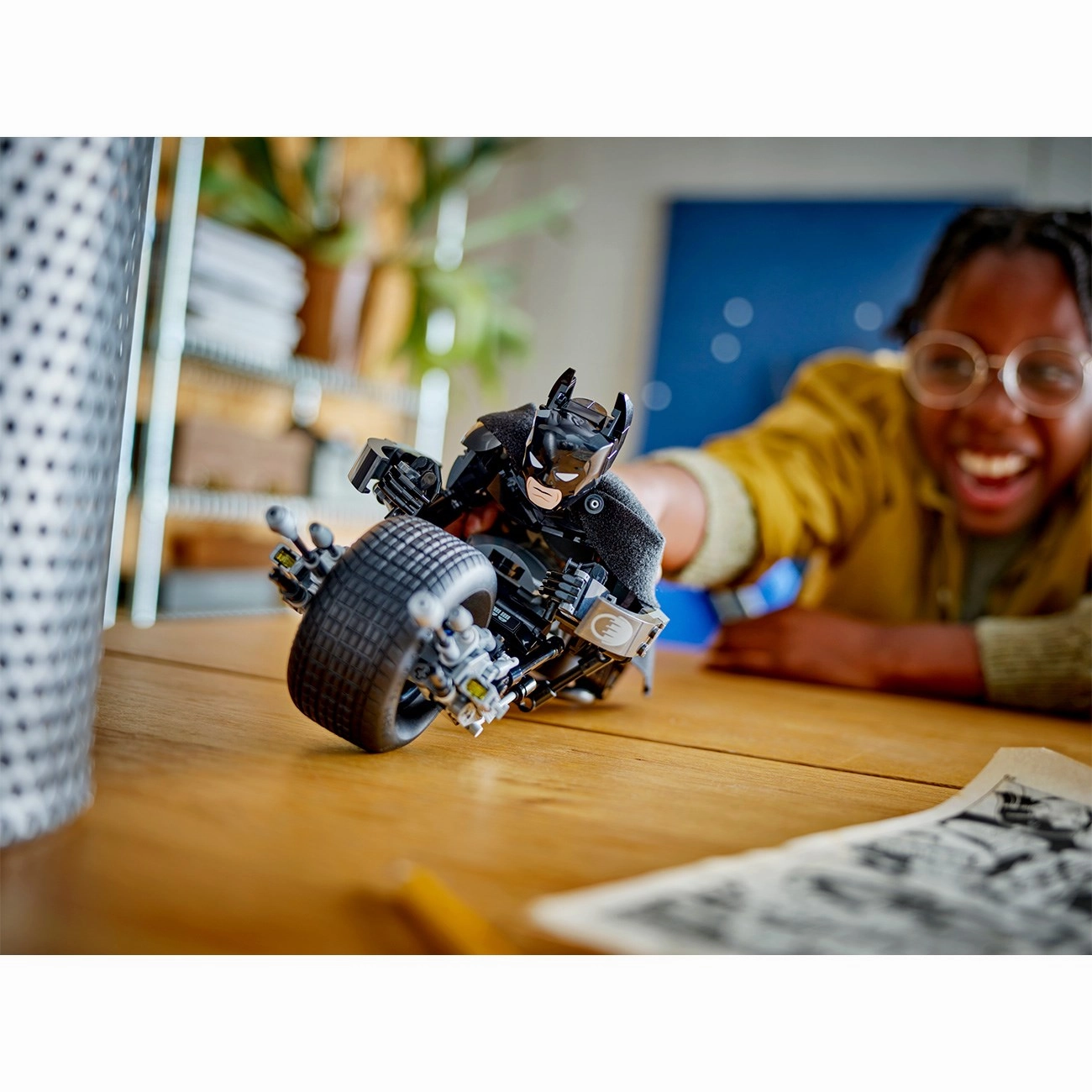 LEGO? Marvel Batman? and Batpod Motorcycle construction figure