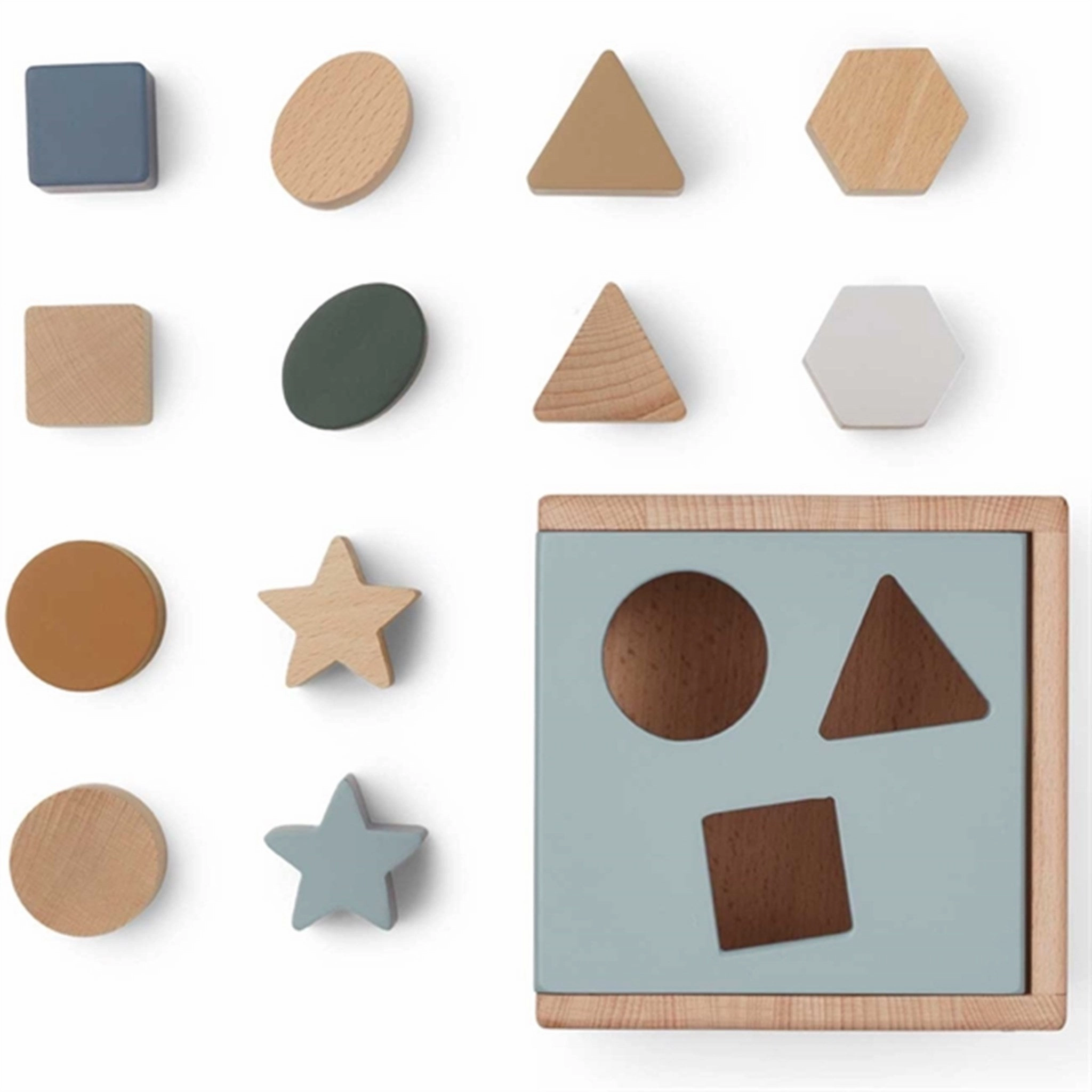 Liewood Mark Puzzle Cube Geometric Blue Fog Multi Mix