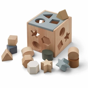Liewood Mark Puzzle Cube Geometric Blue Fog Multi Mix