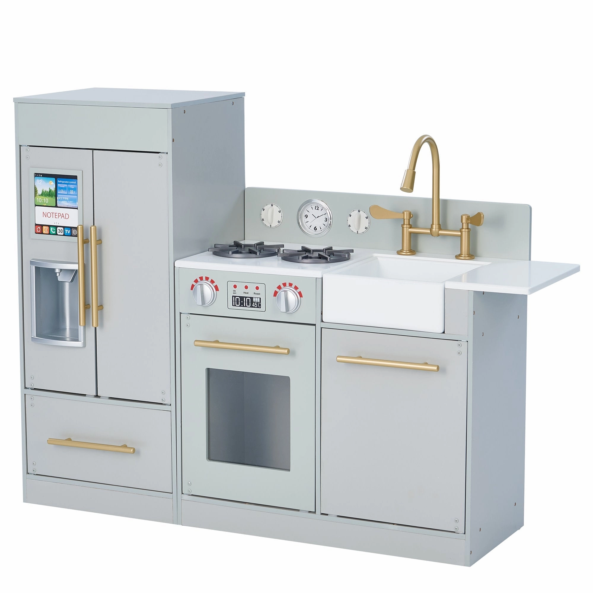 Little Chef Charlotte Modern Play Kitchen, Silver Gray/gold