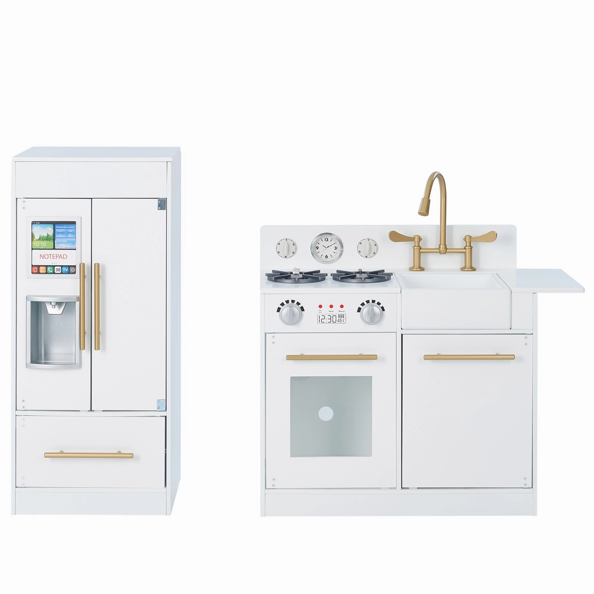 Little Chef Charlotte Modern Play Kitchen, White/gold