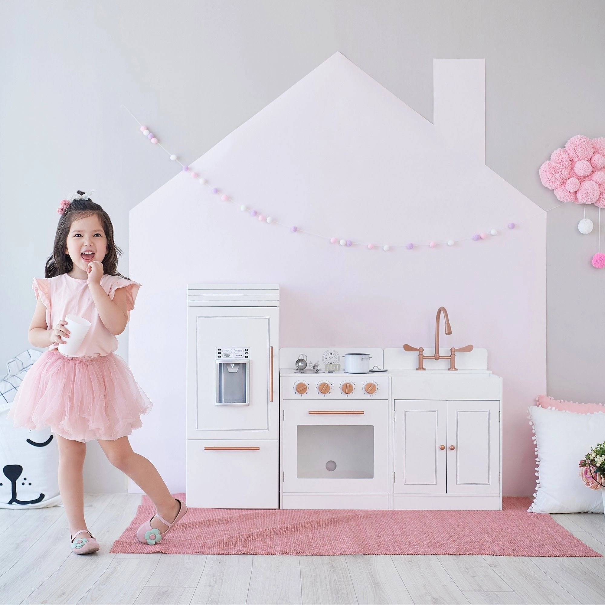 Little Chef Paris Complete Kitchen Playset, White/rose Gold