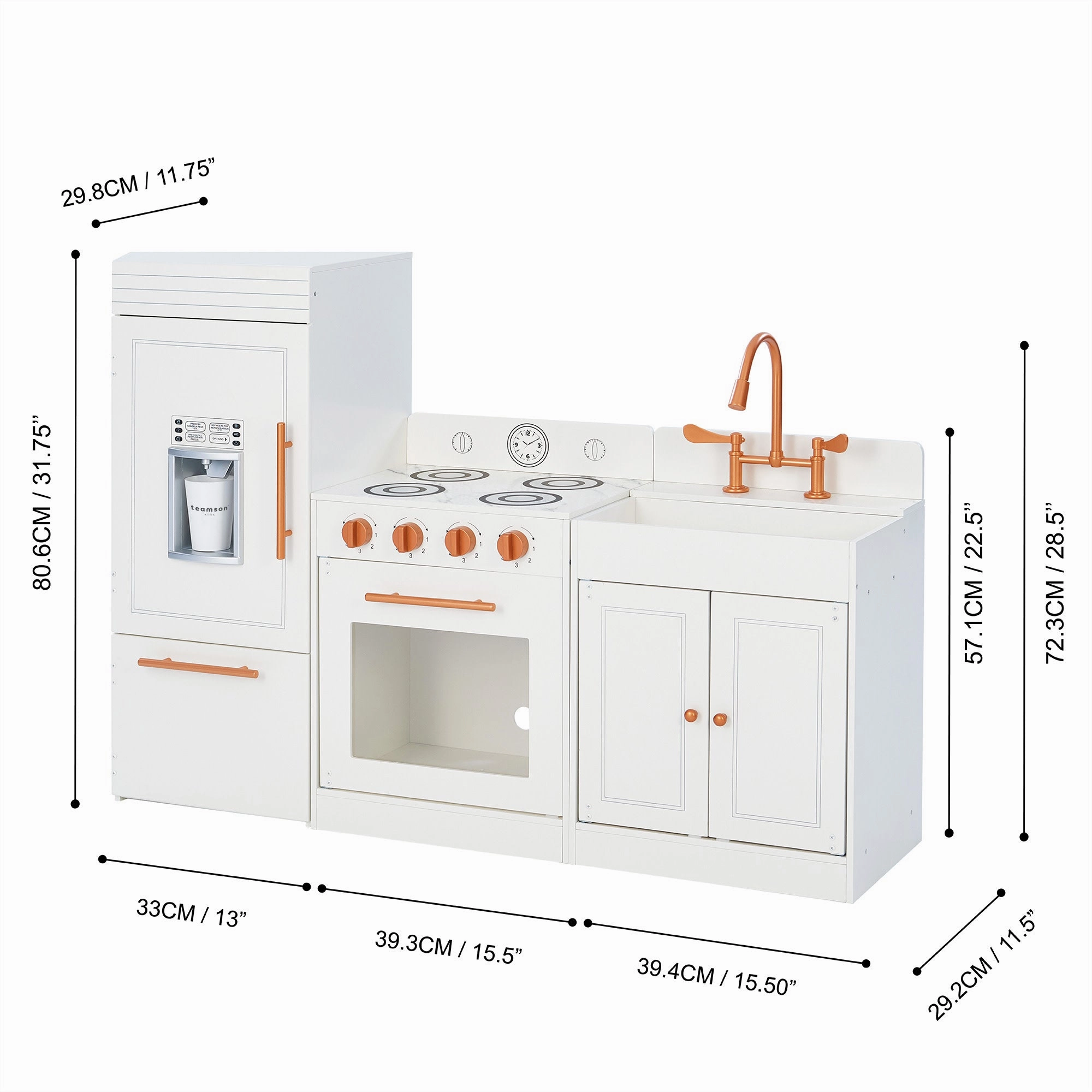 Little Chef Paris Complete Kitchen Playset, White/rose Gold