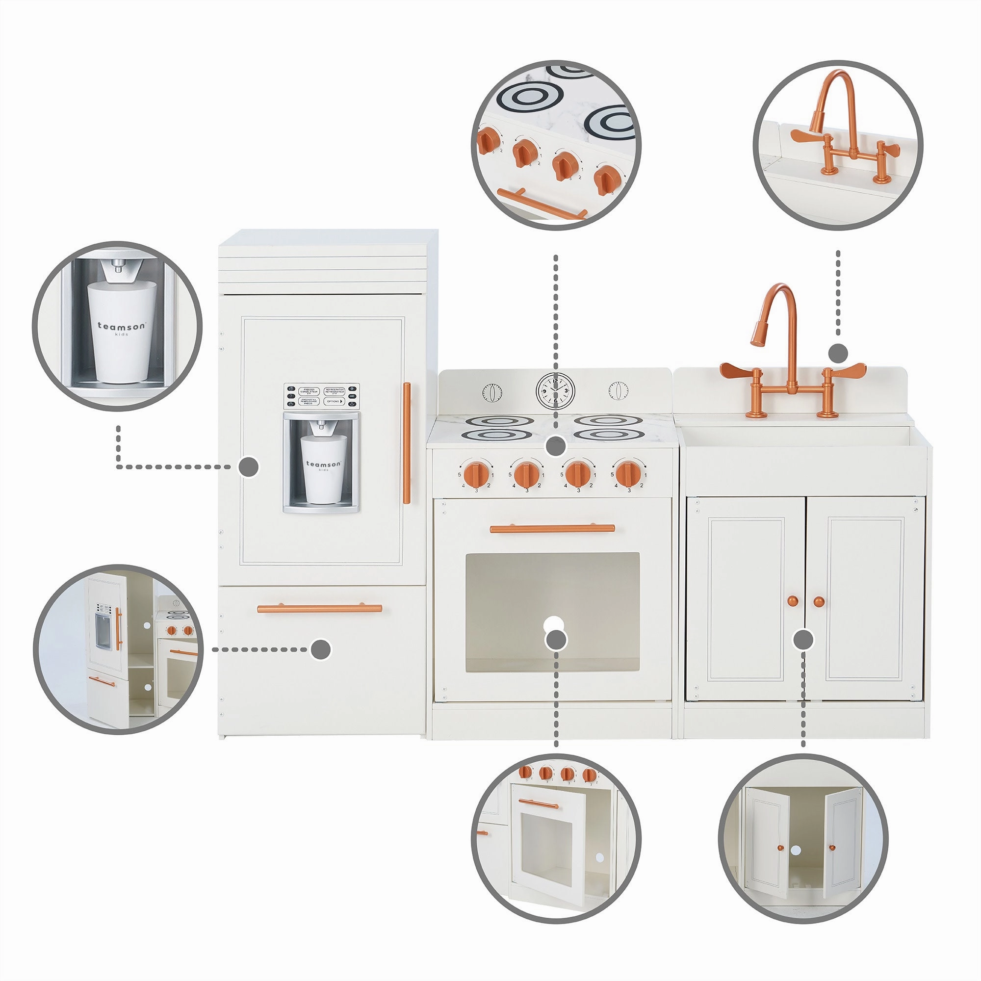 Little Chef Paris Complete Kitchen Playset, White/rose Gold