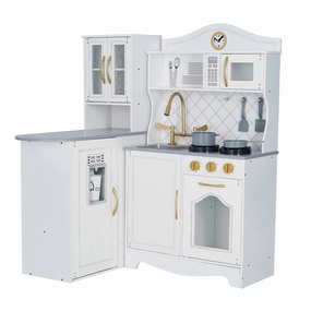 Little Chef Upper East Retro Play Kitchen With Effects, White