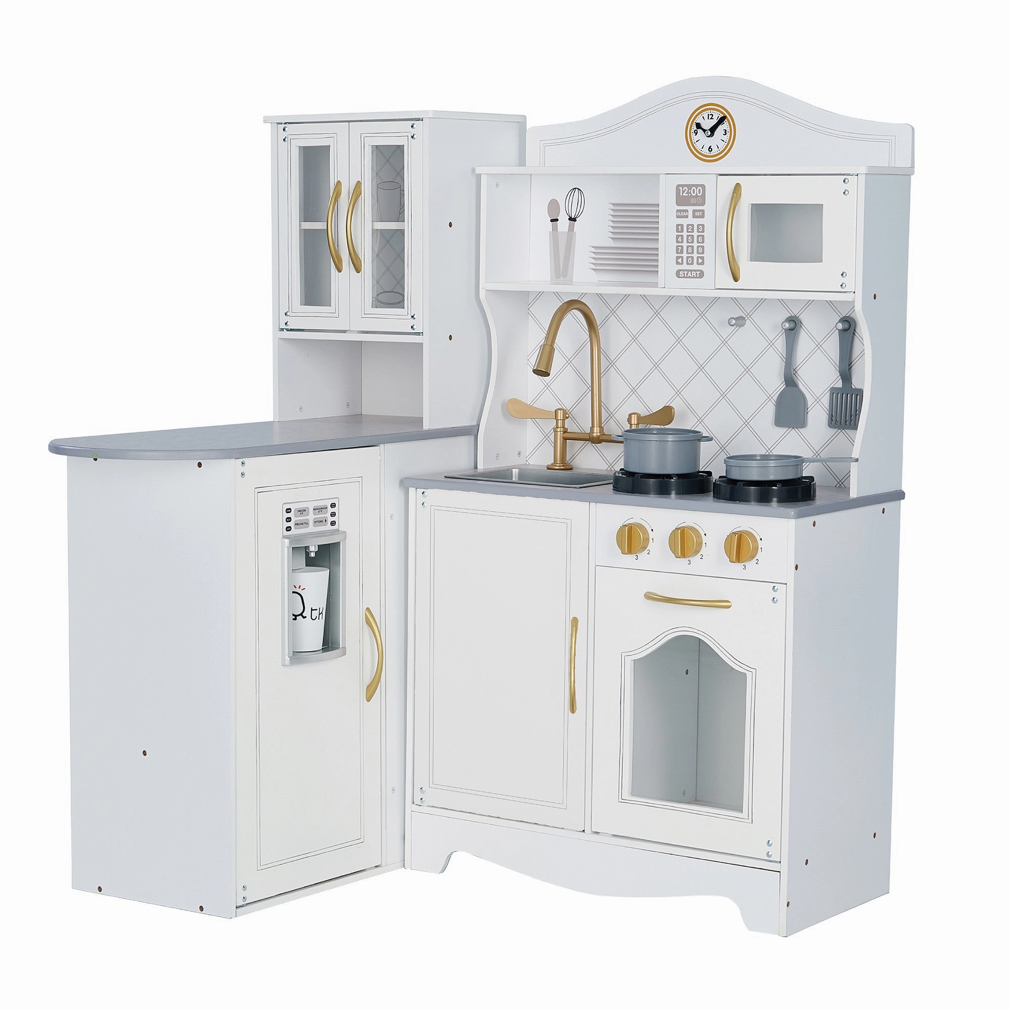 Little Chef Upper East Retro Play Kitchen With Effects, White