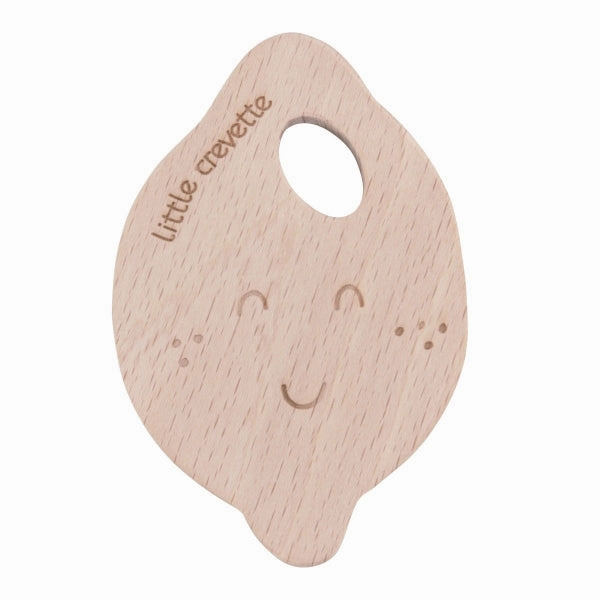 Little Crevette Wooden Teething Ring Limonade
