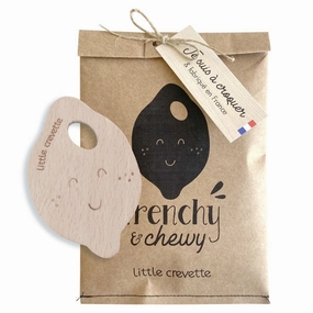 Little Crevette Wooden Teething Ring Limonade