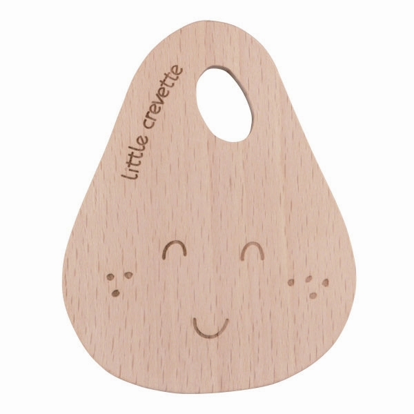 Little Crevette Wooden Teething Ring Poire