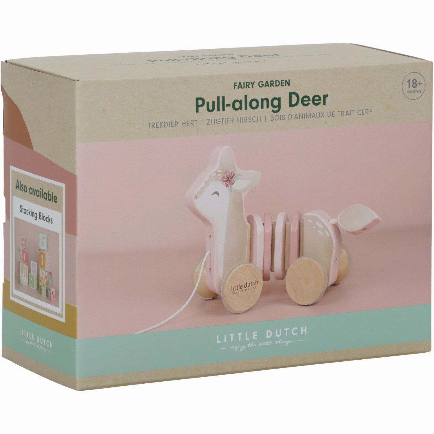 Little Dutch Fairy Garden Pink Pull-Along Animal Rdyr