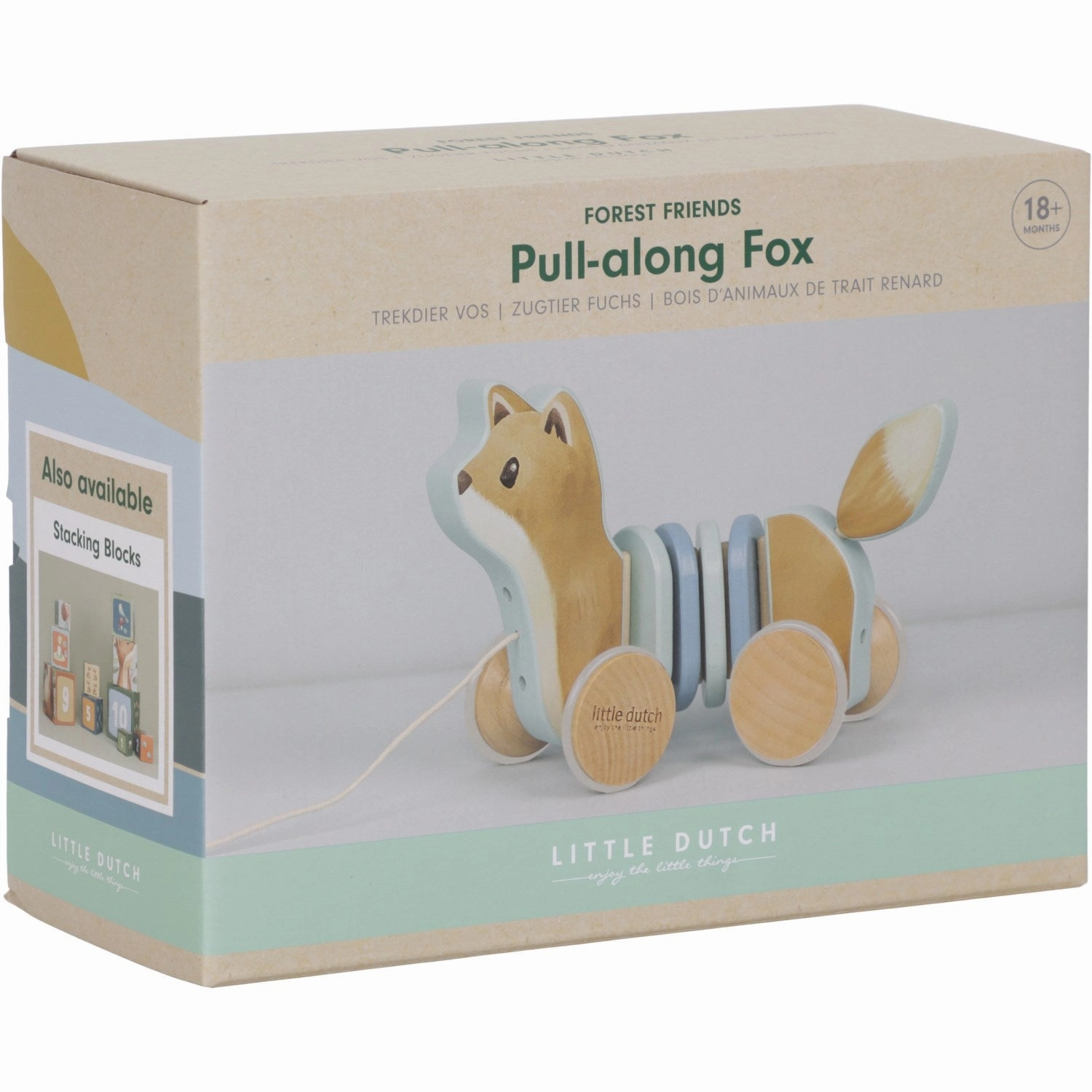 Little Dutch Forest Friends Blue Pull-Along Animal Fox