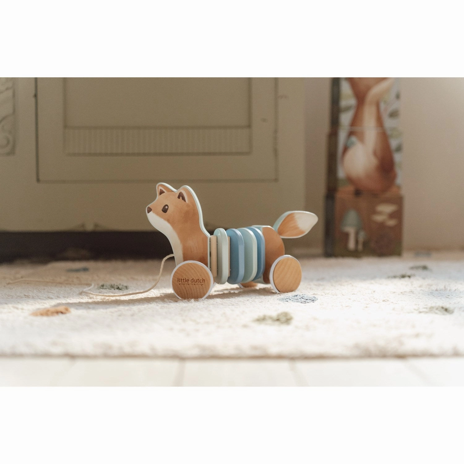 Little Dutch Forest Friends Blue Pull-Along Animal Fox