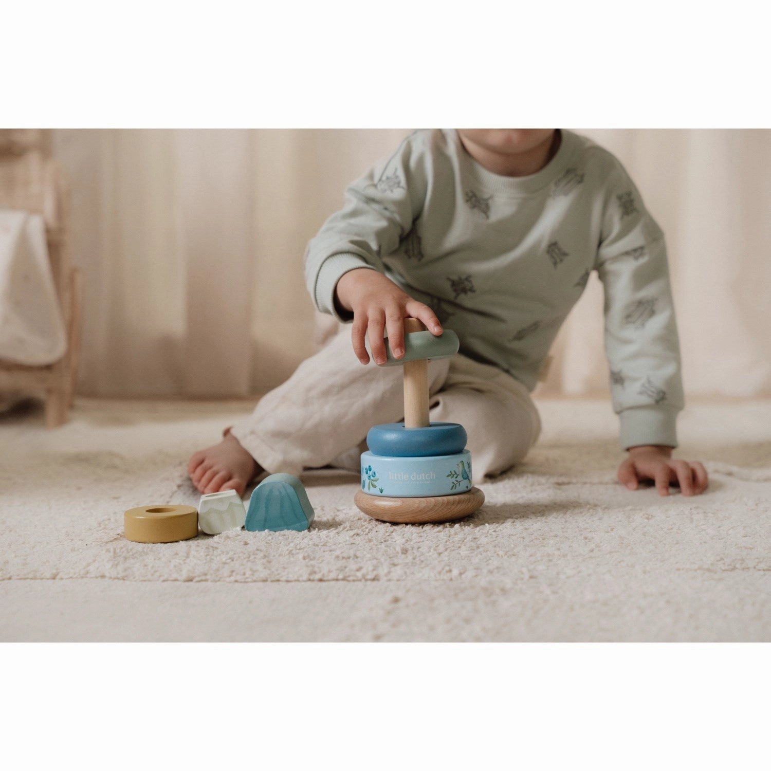Little Dutch Forest Friends Blue Rocking Ring Stacker