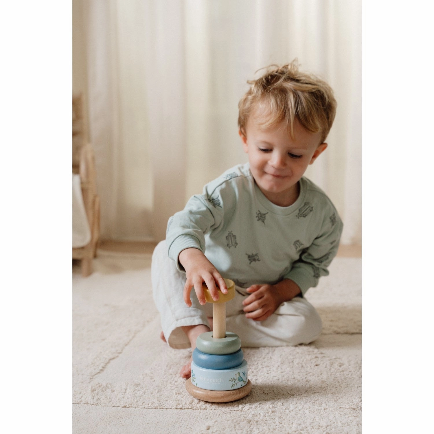Little Dutch Forest Friends Blue Rocking Ring Stacker