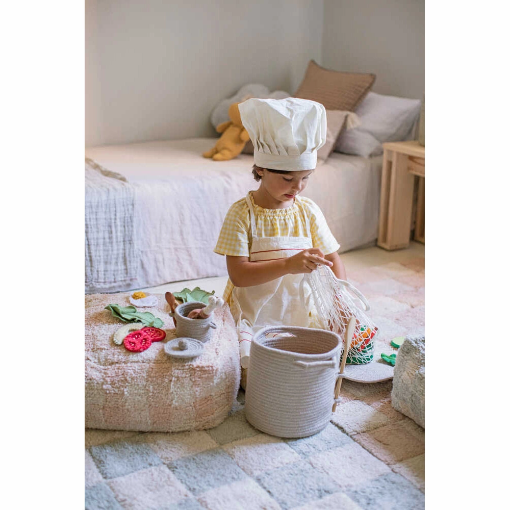 Lorena Canals Kitchen Play Basket Little Chef - 20x20x26cm (Pre-Order; Est. Delivery in 4-8 Weeks)
