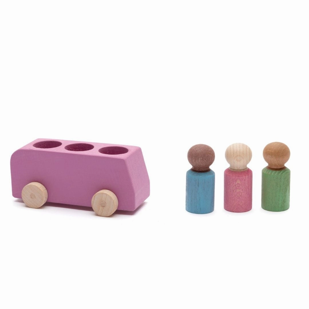 Lubulona Pink Wooden Bus
