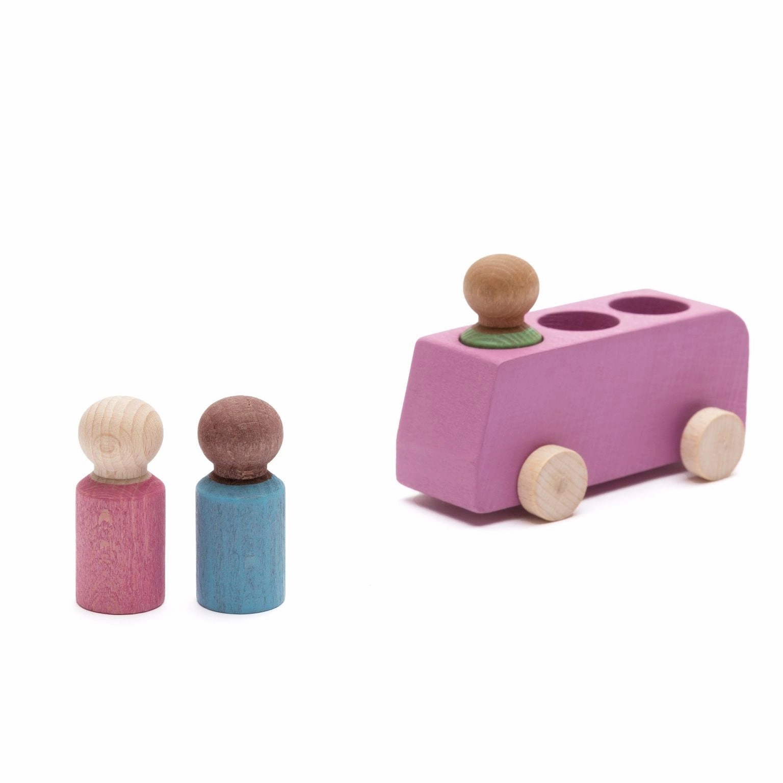 Lubulona Pink Wooden Bus