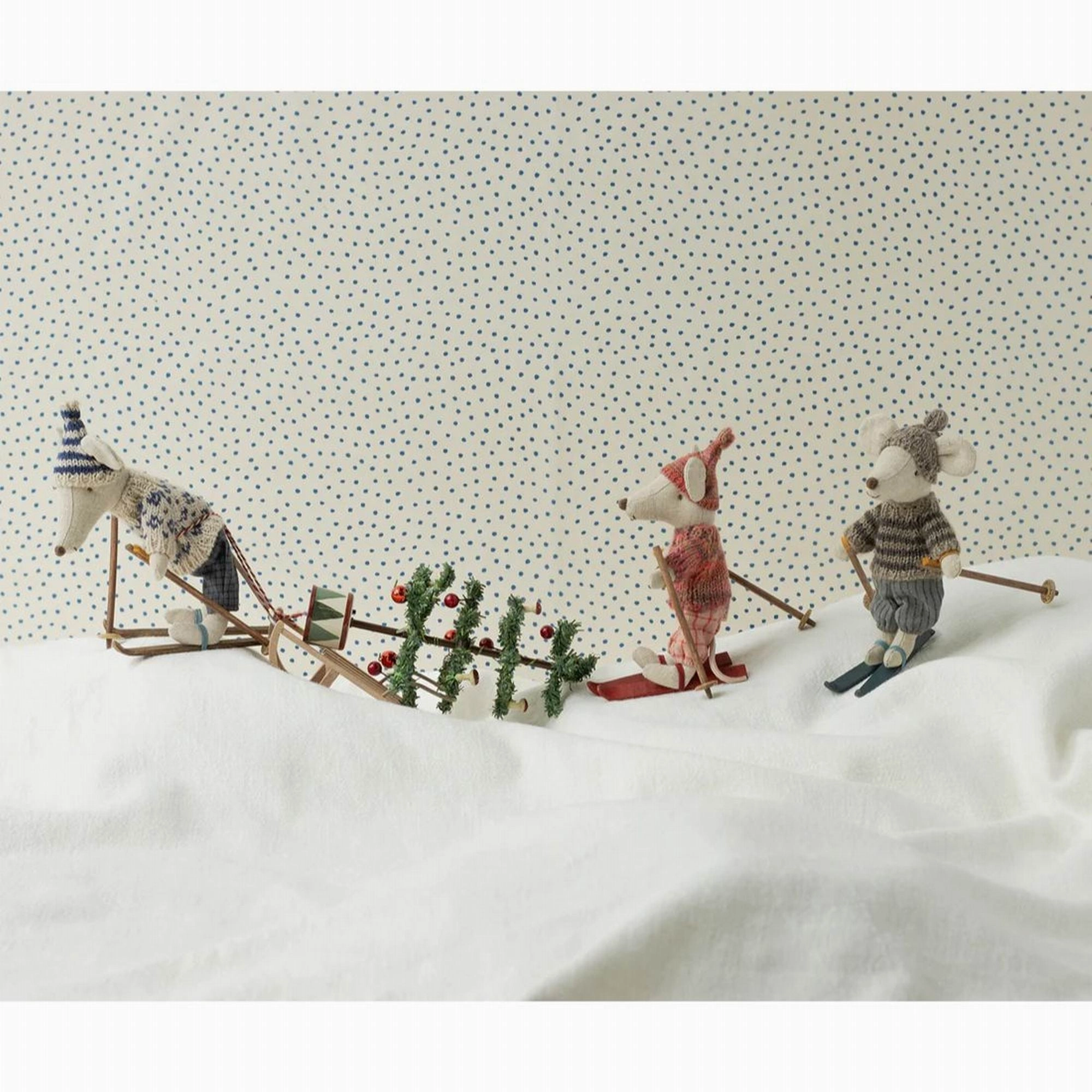 Maileg Winter Mouse With Ski Set, Big Sister ?Rose