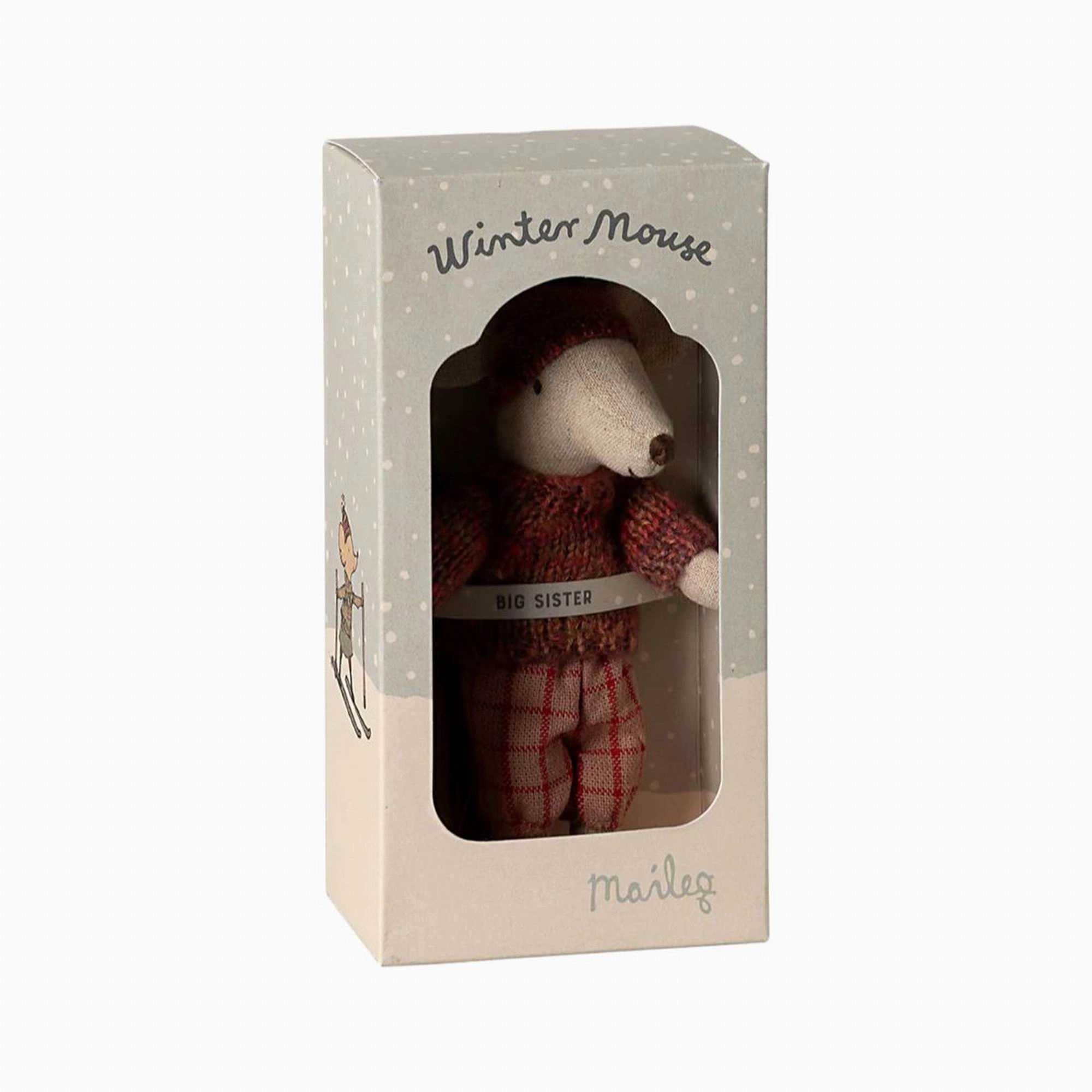 Maileg Winter Mouse With Ski Set, Big Sister ?Rose