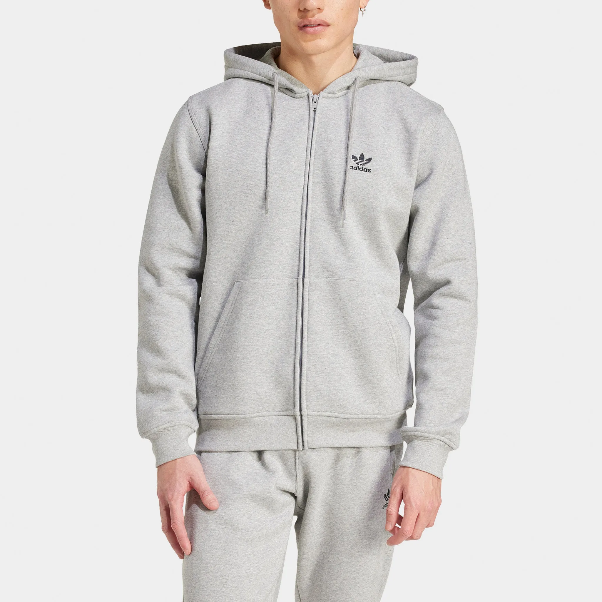 Mens Adidas adidas Essentials Full Zip Hoodie / Medium Grey Heather