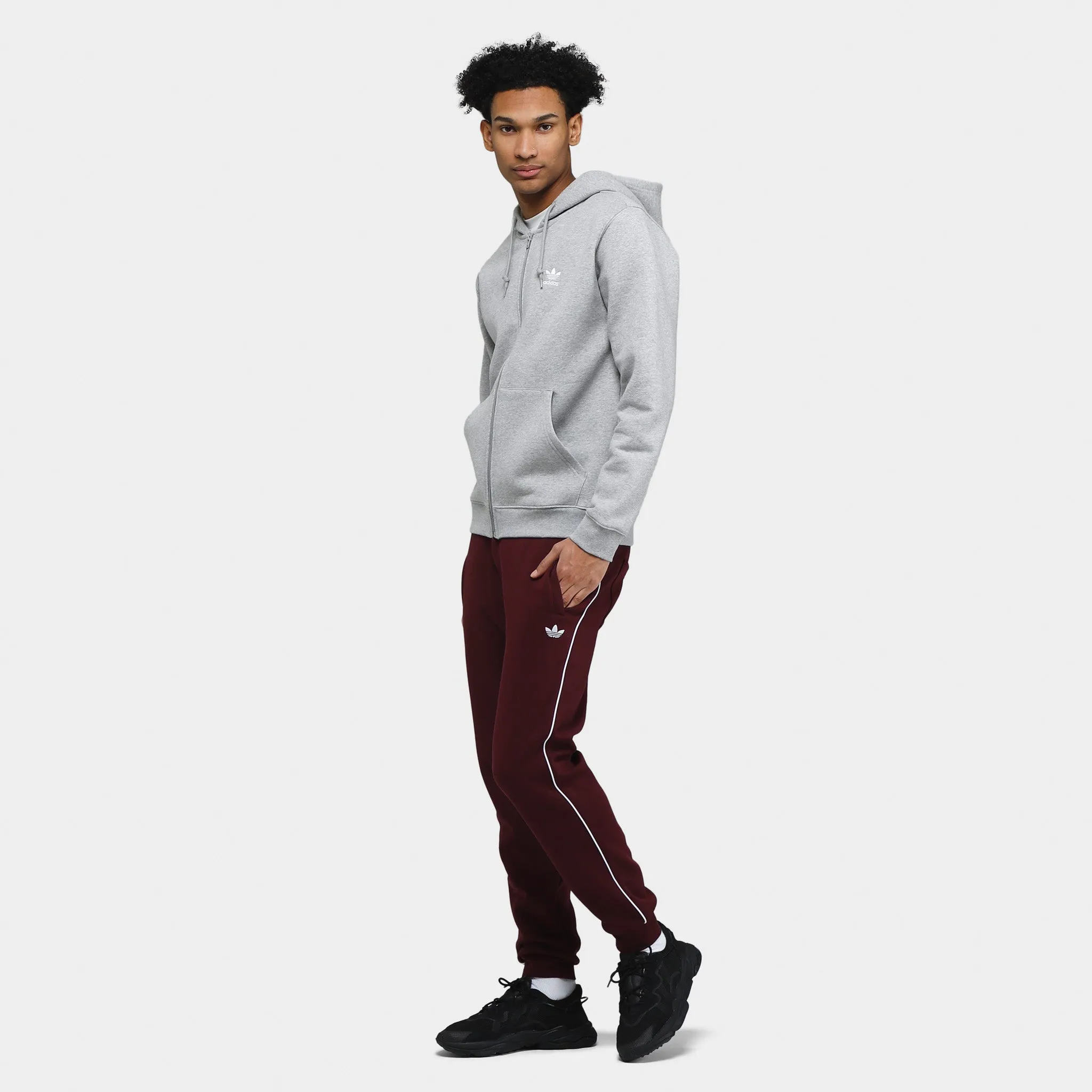 Mens Adidas adidas Originals Trefoil Essentials Full Zip Hoodie / Medium Grey Heather
