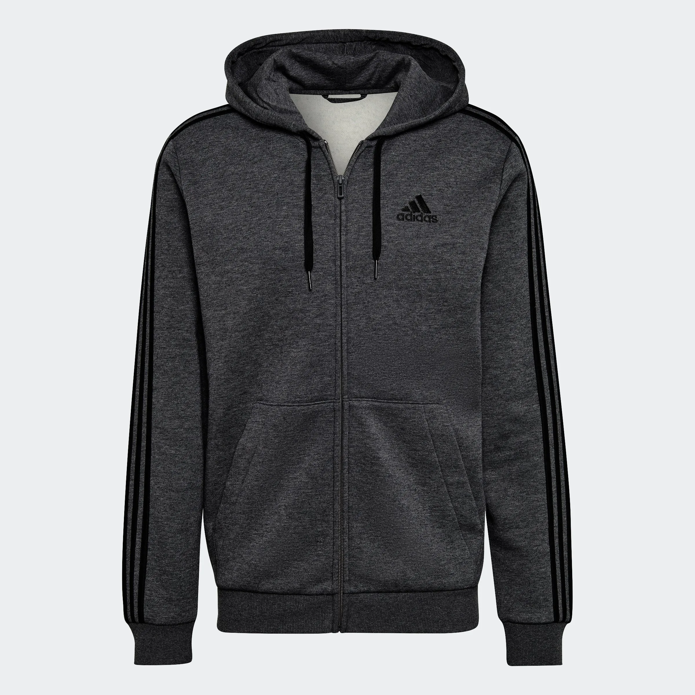 Men's adidas Essentials Fleece 3-Stripes Full-Zip Hoodie adidas Shoes