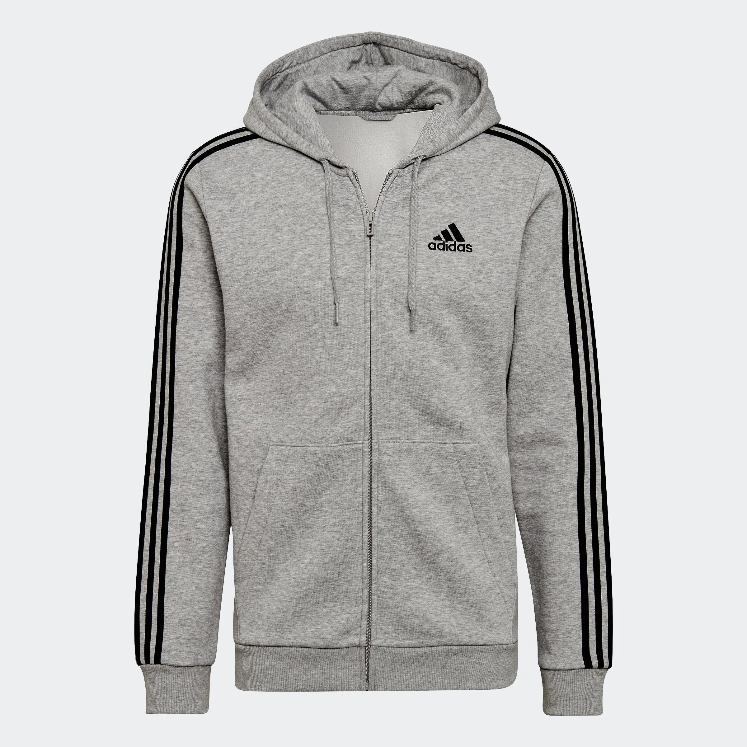 Men's adidas Essentials Fleece 3-Stripes Full-Zip Hoodie adidas Shoes