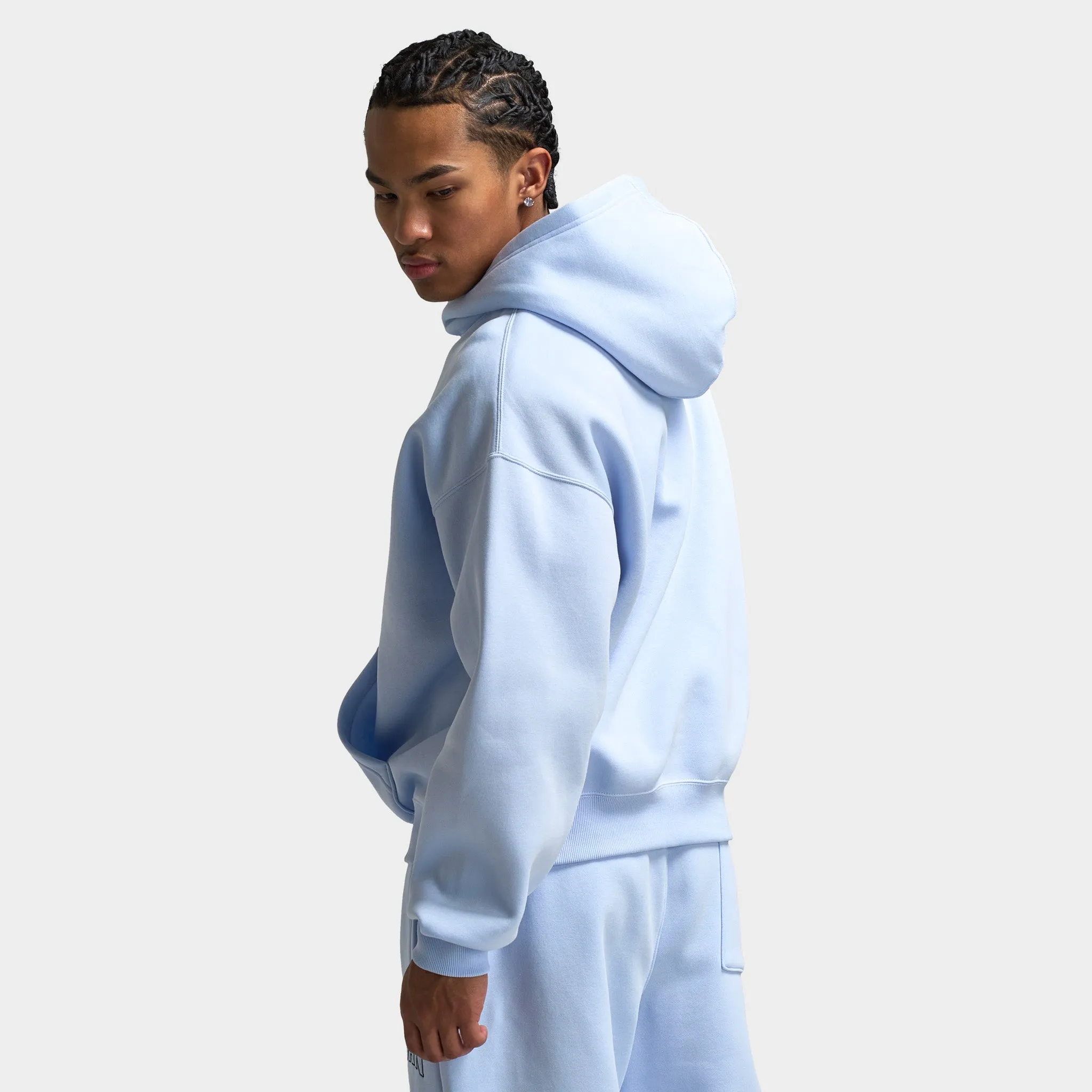 Mens Jordan Jordan Brooklyn Oversized Pullover Hoodie Hydrogen Blue / Sail