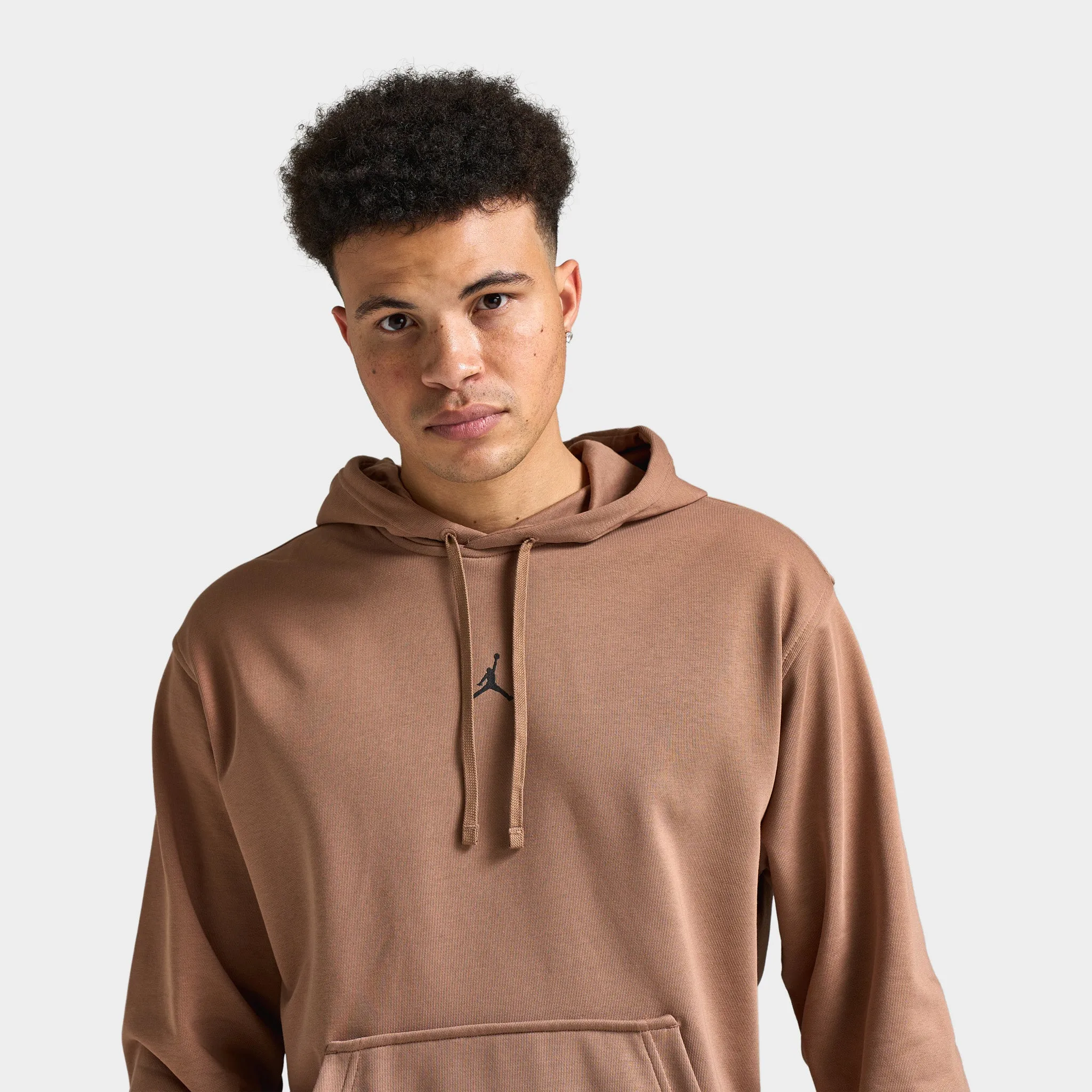Mens Jordan Jordan Dri-FIT Sport Crossover Fleece Pullover Hoodie Archaeo Brown / White