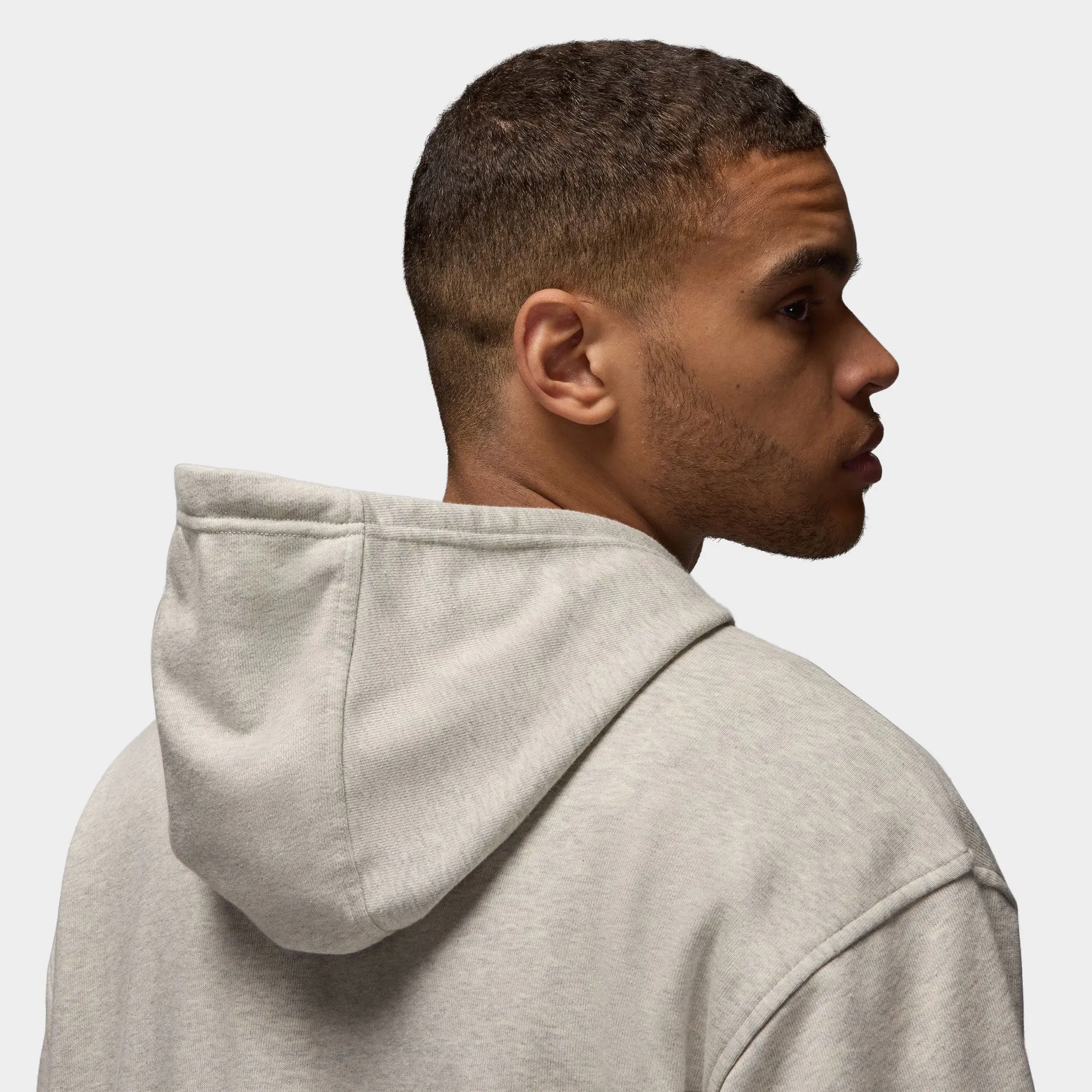 Mens Jordan Jordan Dri-FIT Sport Crossover Fleece Pullover Hoodie Grey Heather / White