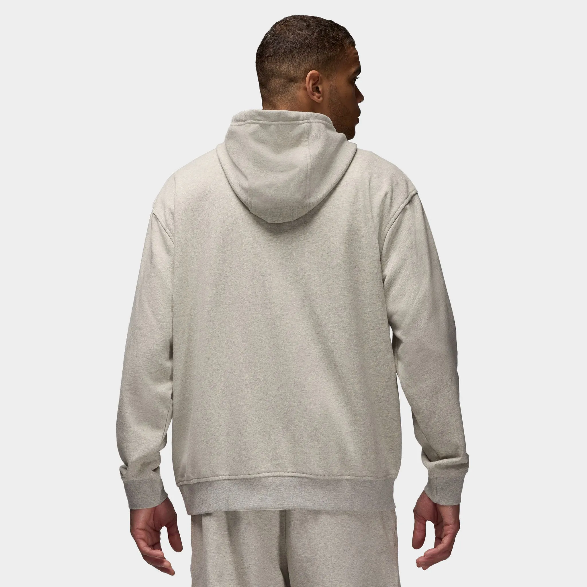 Mens Jordan Jordan Dri-FIT Sport Crossover Fleece Pullover Hoodie Grey Heather / White