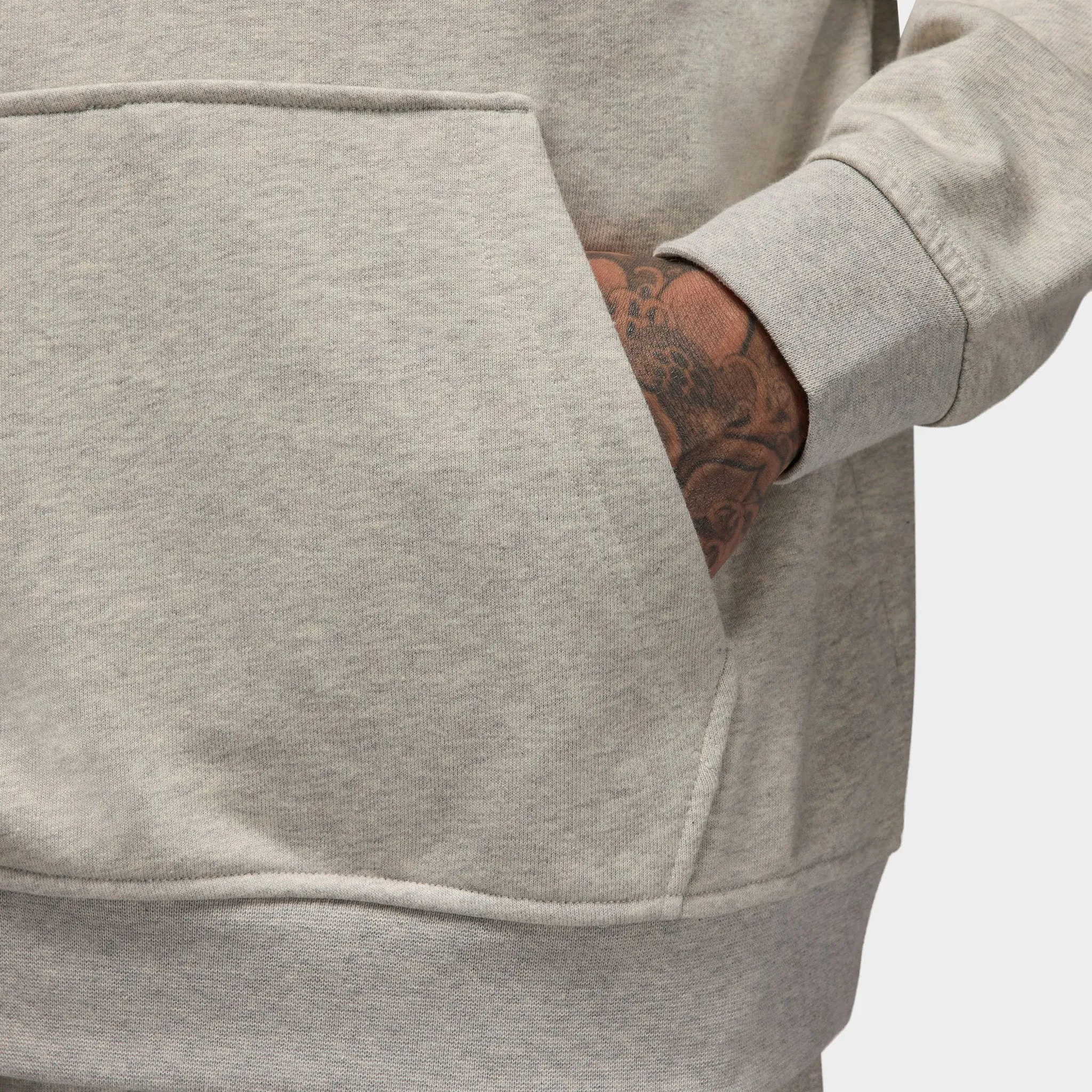 Mens Jordan Jordan Dri-FIT Sport Crossover Fleece Pullover Hoodie Grey Heather / White