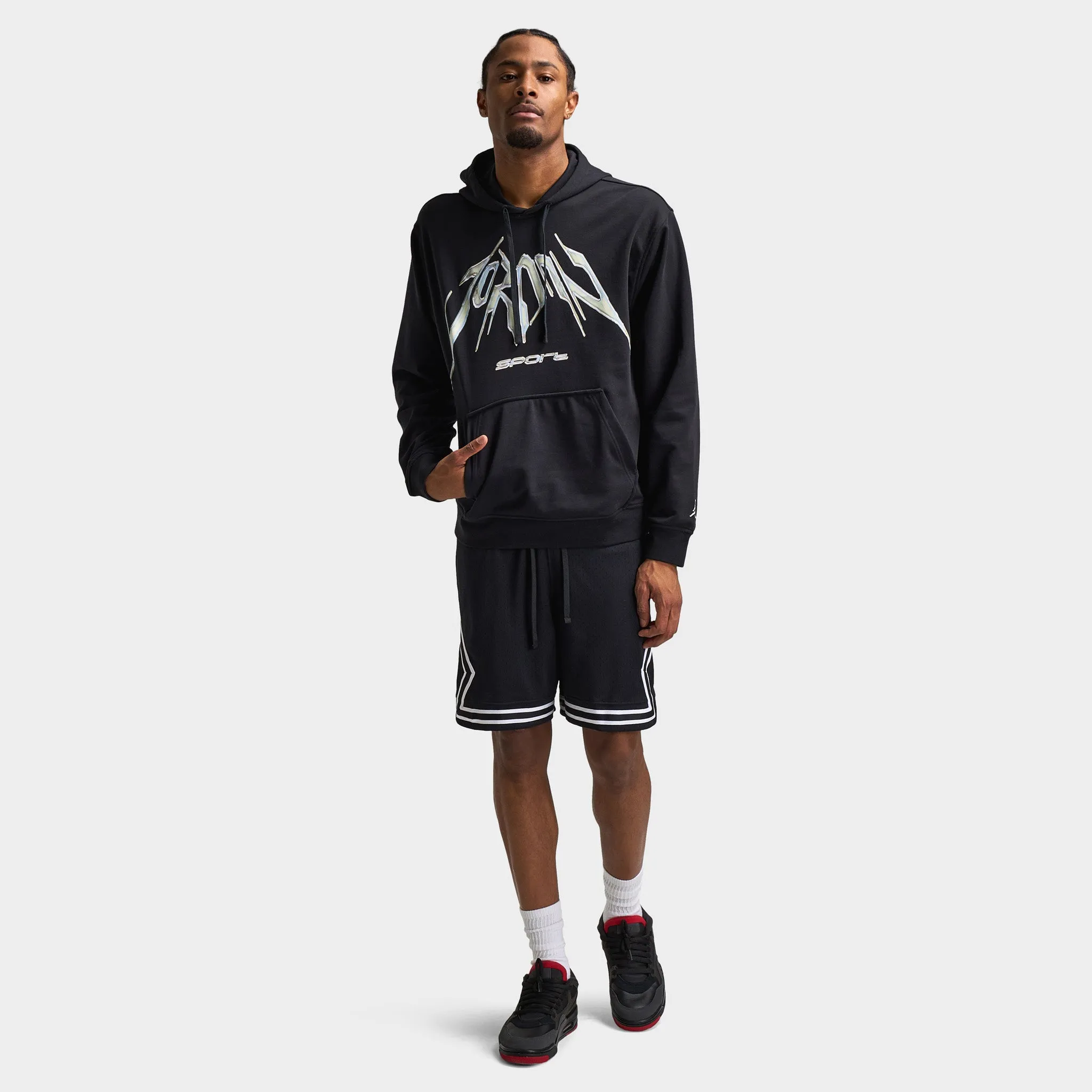 Mens Jordan Jordan Dri-FIT Sport Graphic Hoodie Black / White