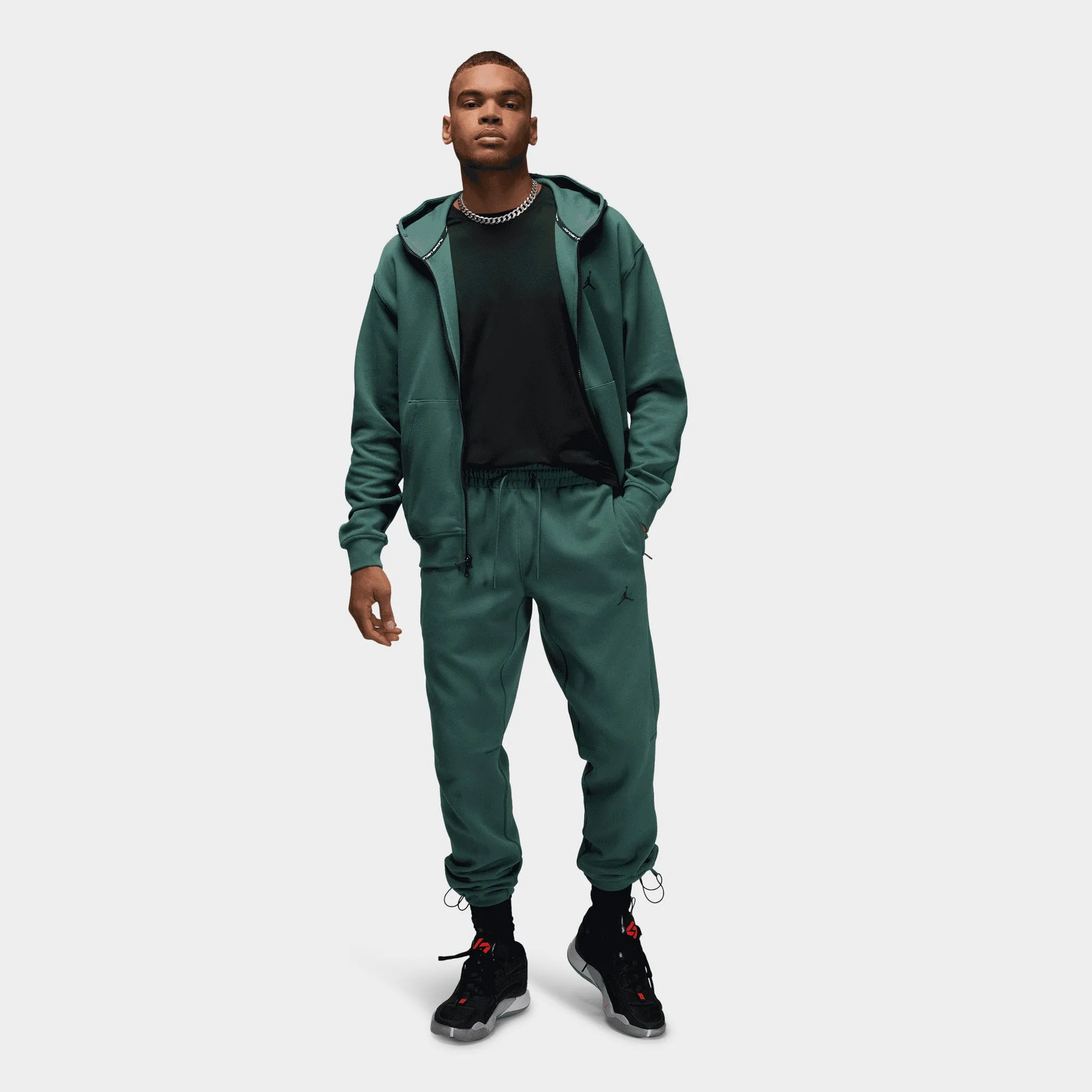 Mens Jordan Jordan Dri-FIT Sport Hoop Fleece Joggers Oxidized Green / White