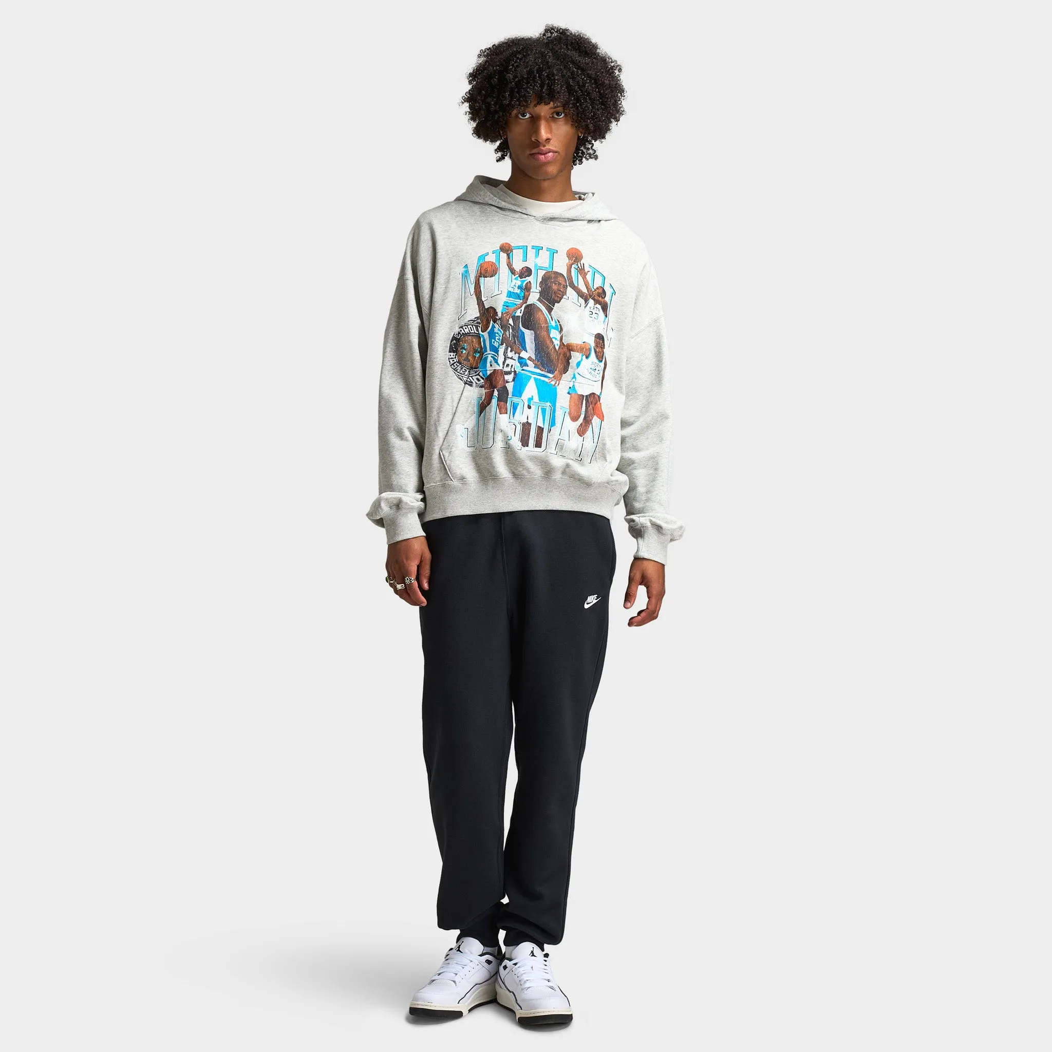 Mens Jordan Jordan Flight Pullover Hoodie Heather Grey / Black