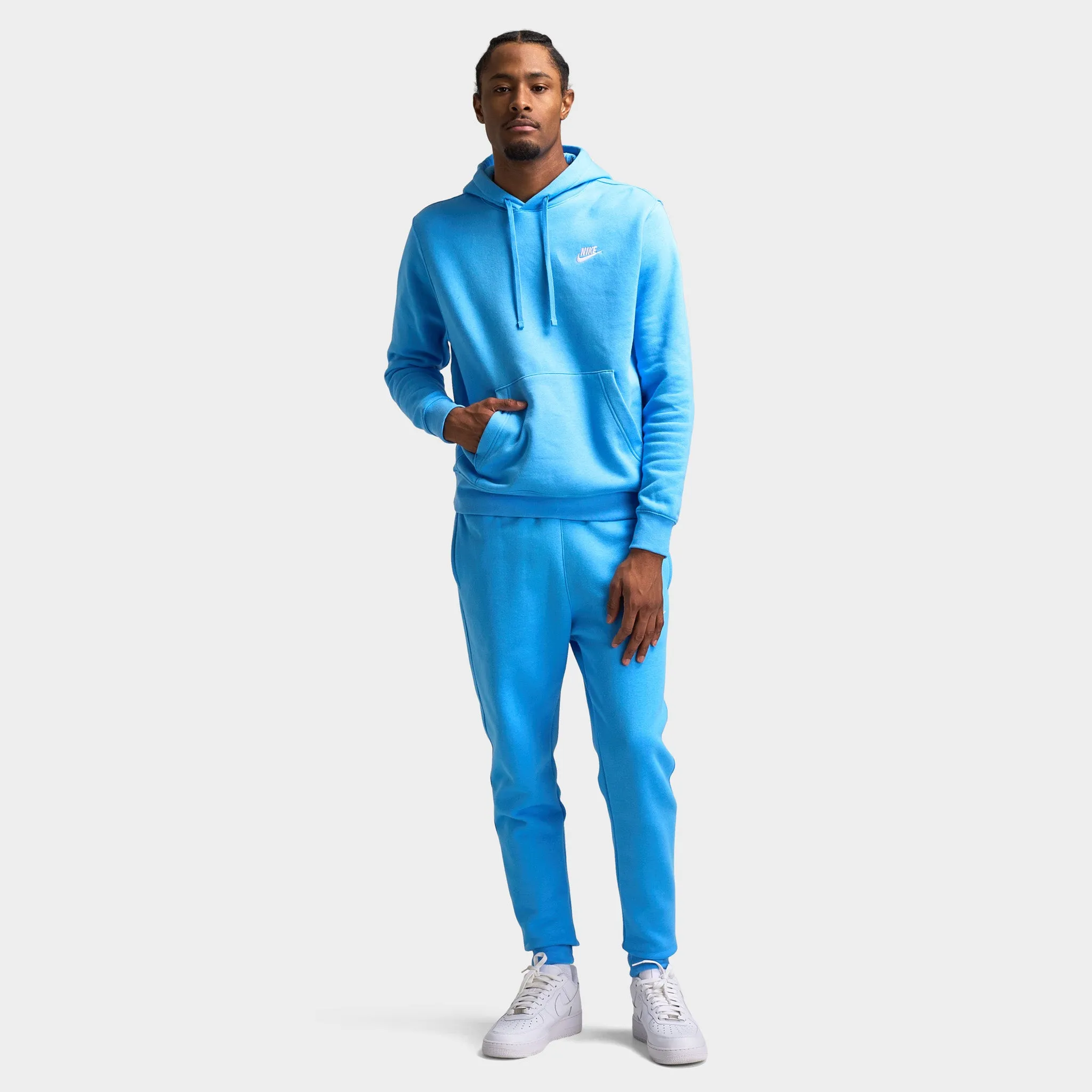 Mens Nike Nike Sportswear Club Hoodie University Blue / University Blue - White