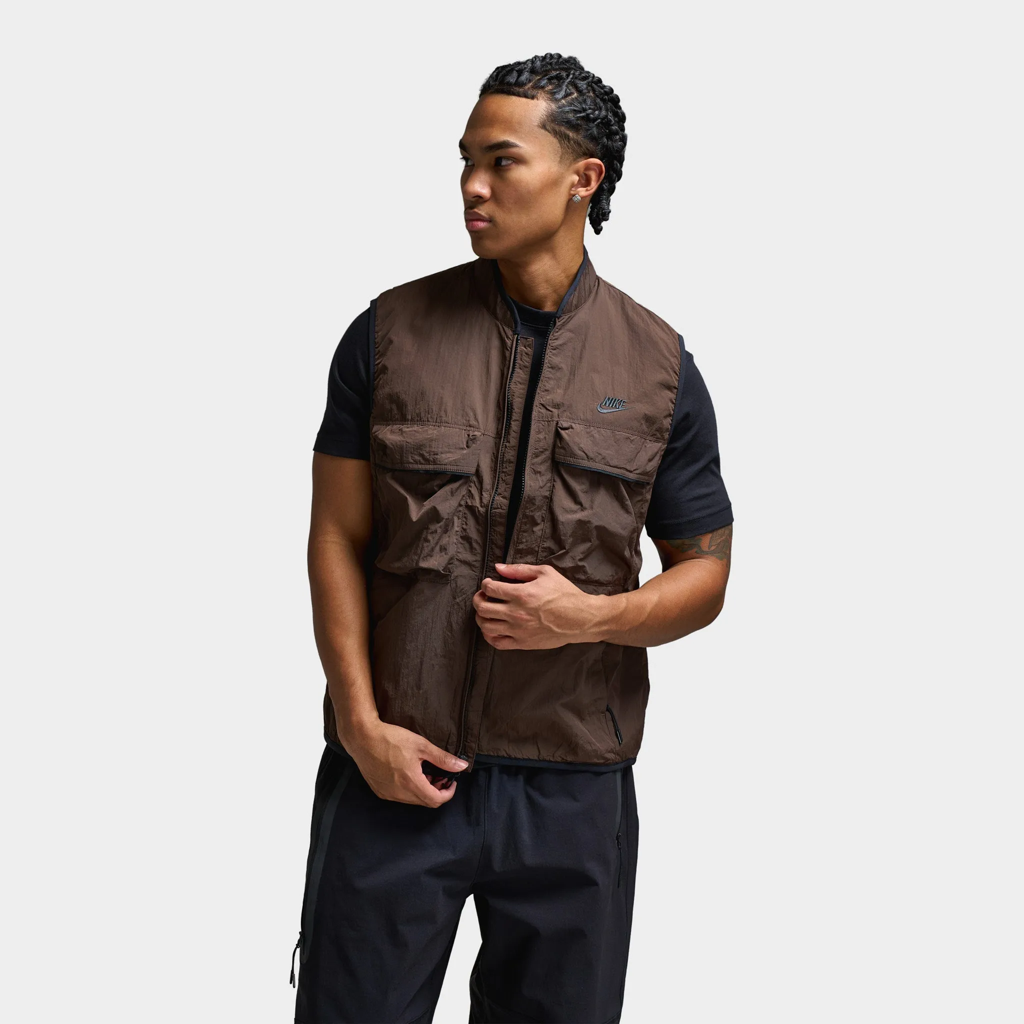 Mens Nike Nike Tech Woven Vest Baroque Brown / Baroque Brown - Black