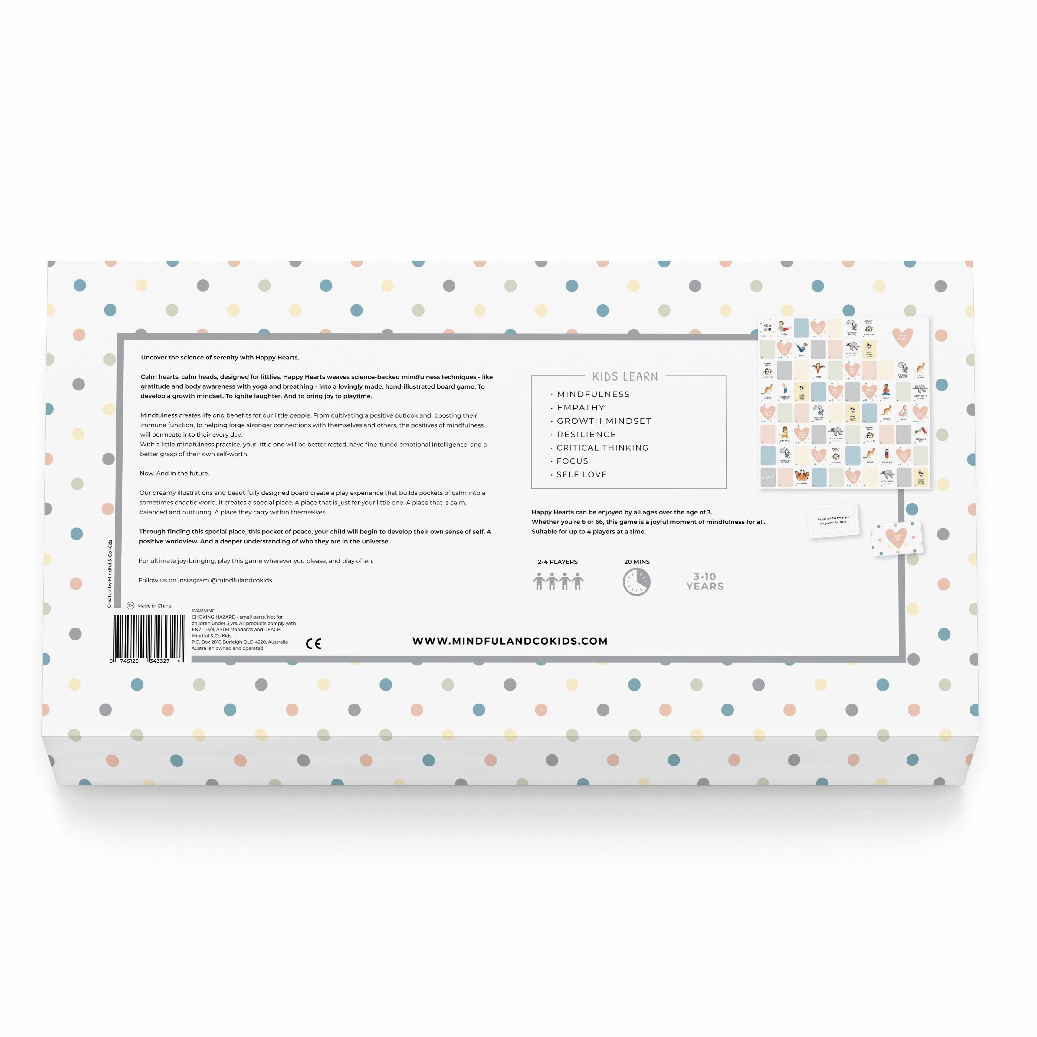Mindful & Co Kids Happy Hearts Board Game